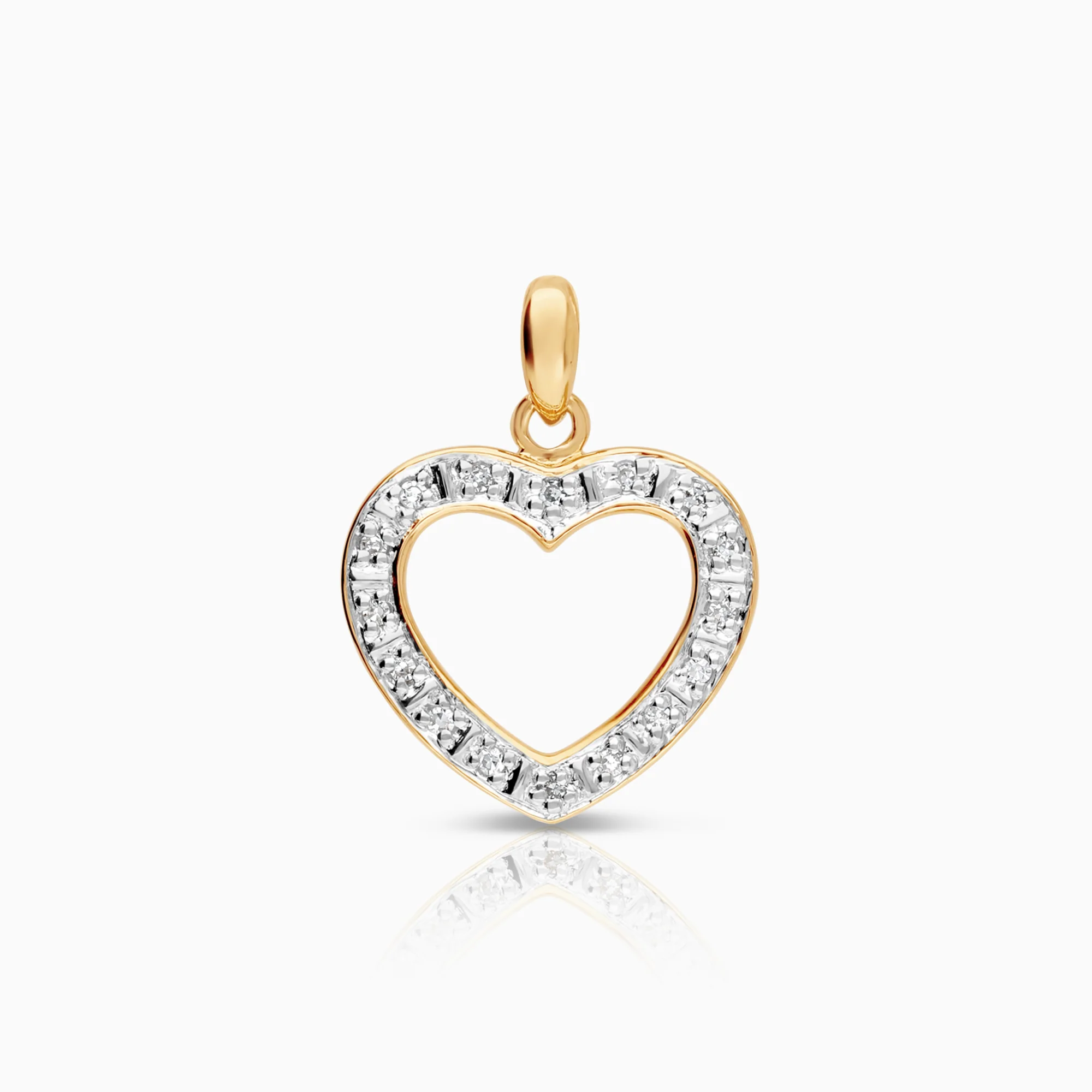 Heart pendant 0.08ct 18K gold