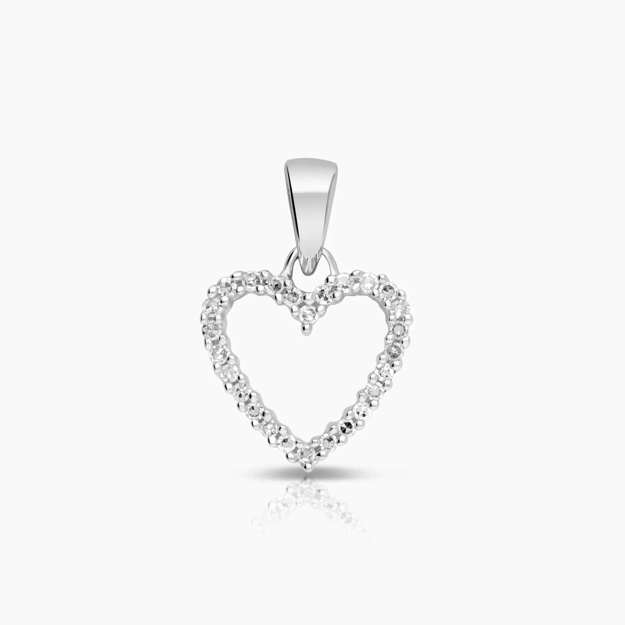 Heart pendant 0.10ct 18K white gold
