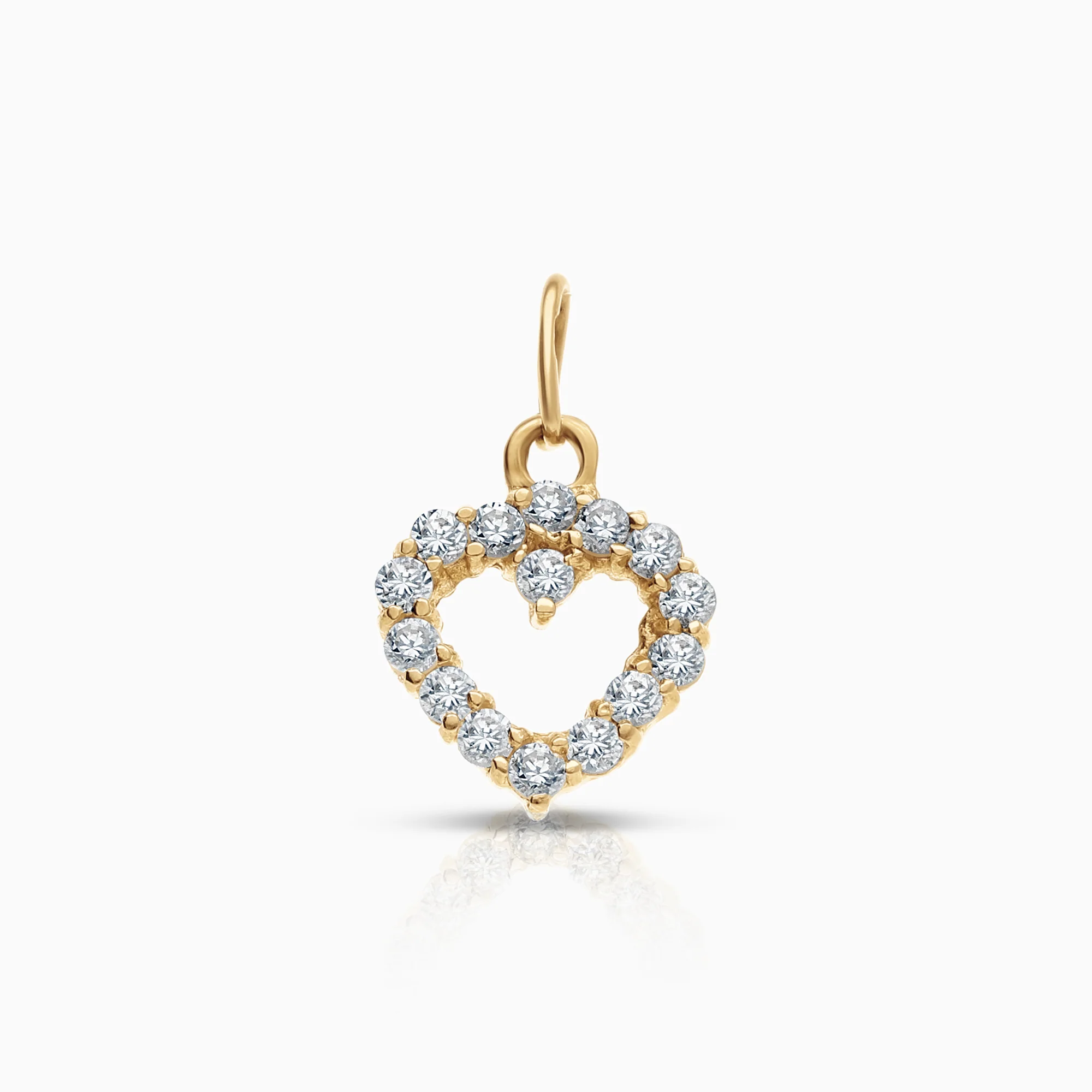 Heart pendant 0.76g 18K gold with cubic zirconia