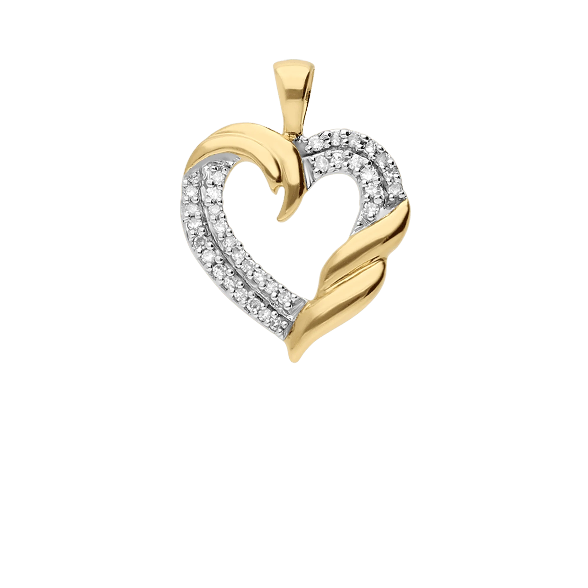 Heart pendant 0.17ct 18K gold - Image 2
