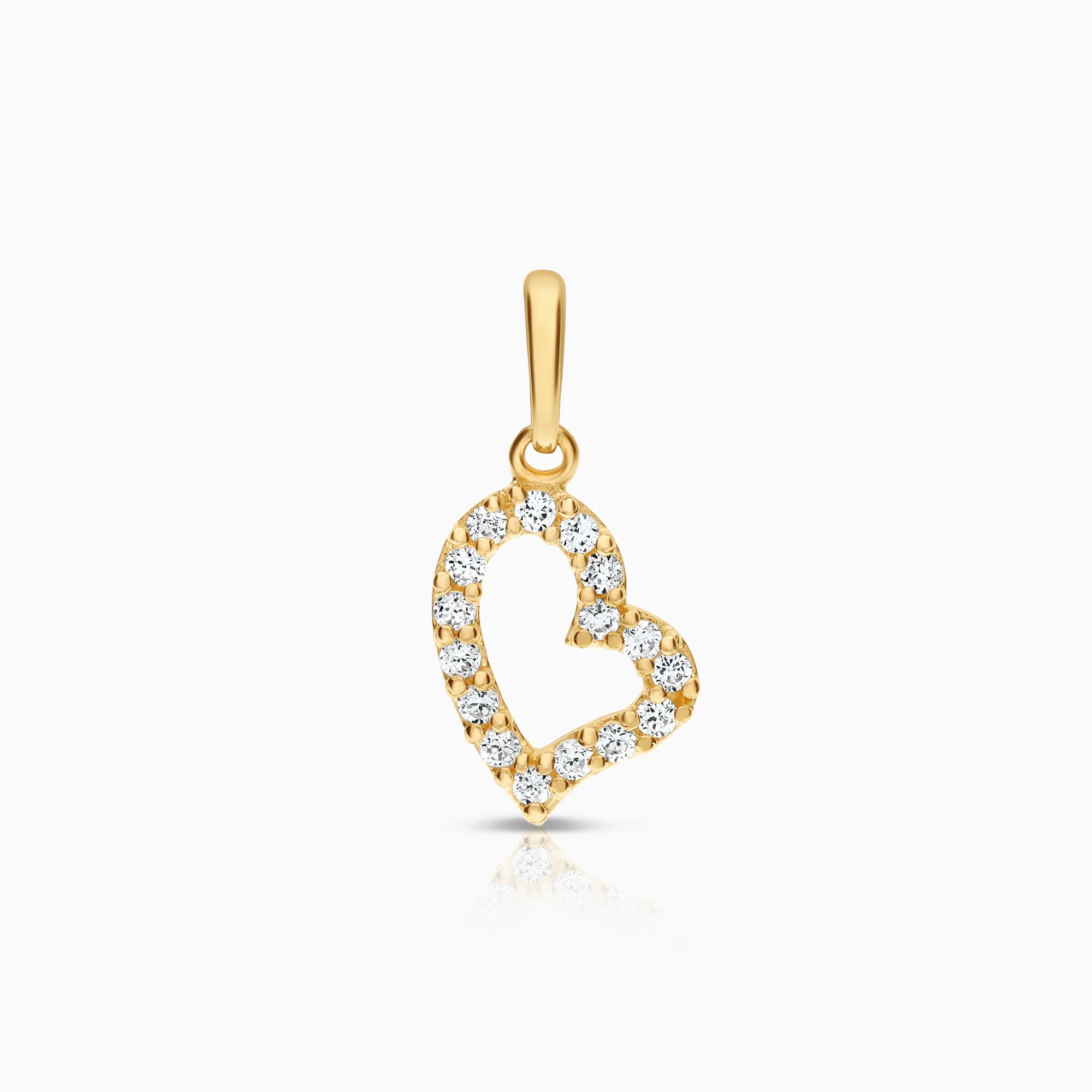 Heart pendant cubic zirconia 0.47g 18K gold