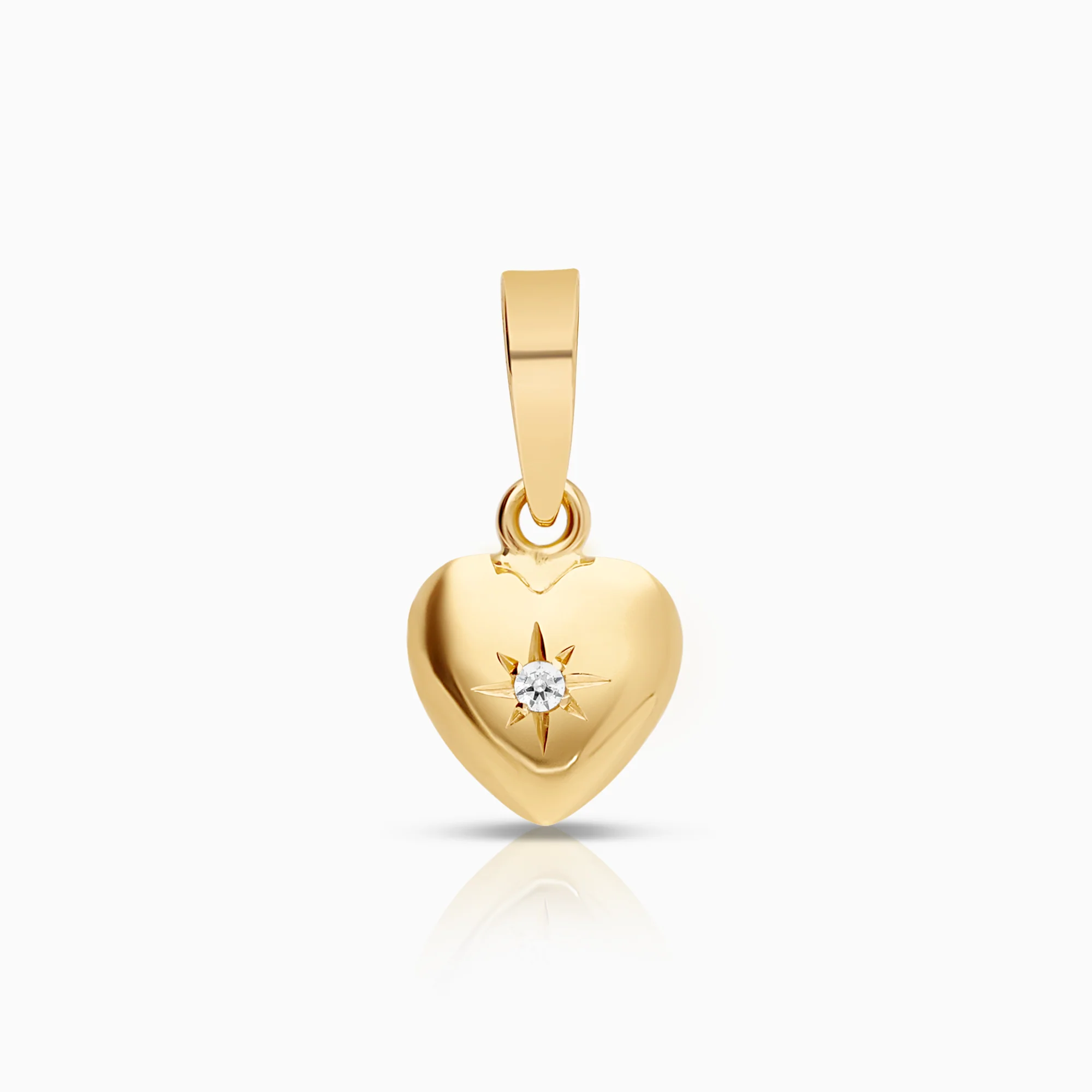Heart pendant cubic zirconia 0.62g 18K gold