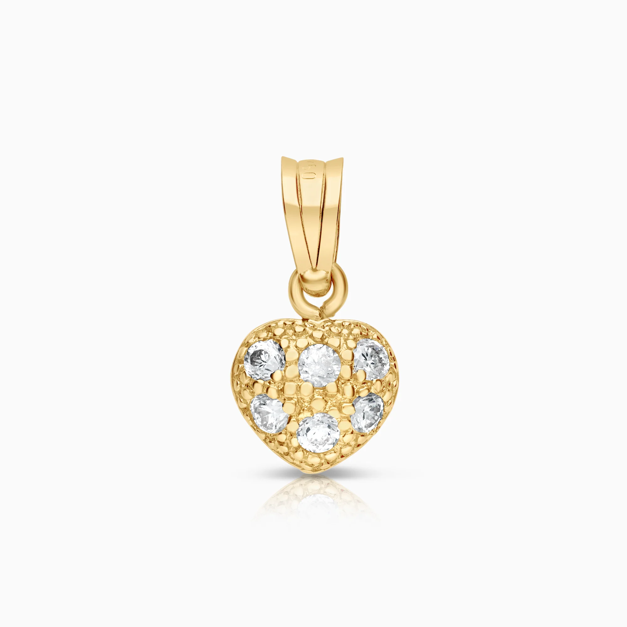 Heart pendant cubic zirconia 0.88g 18K gold