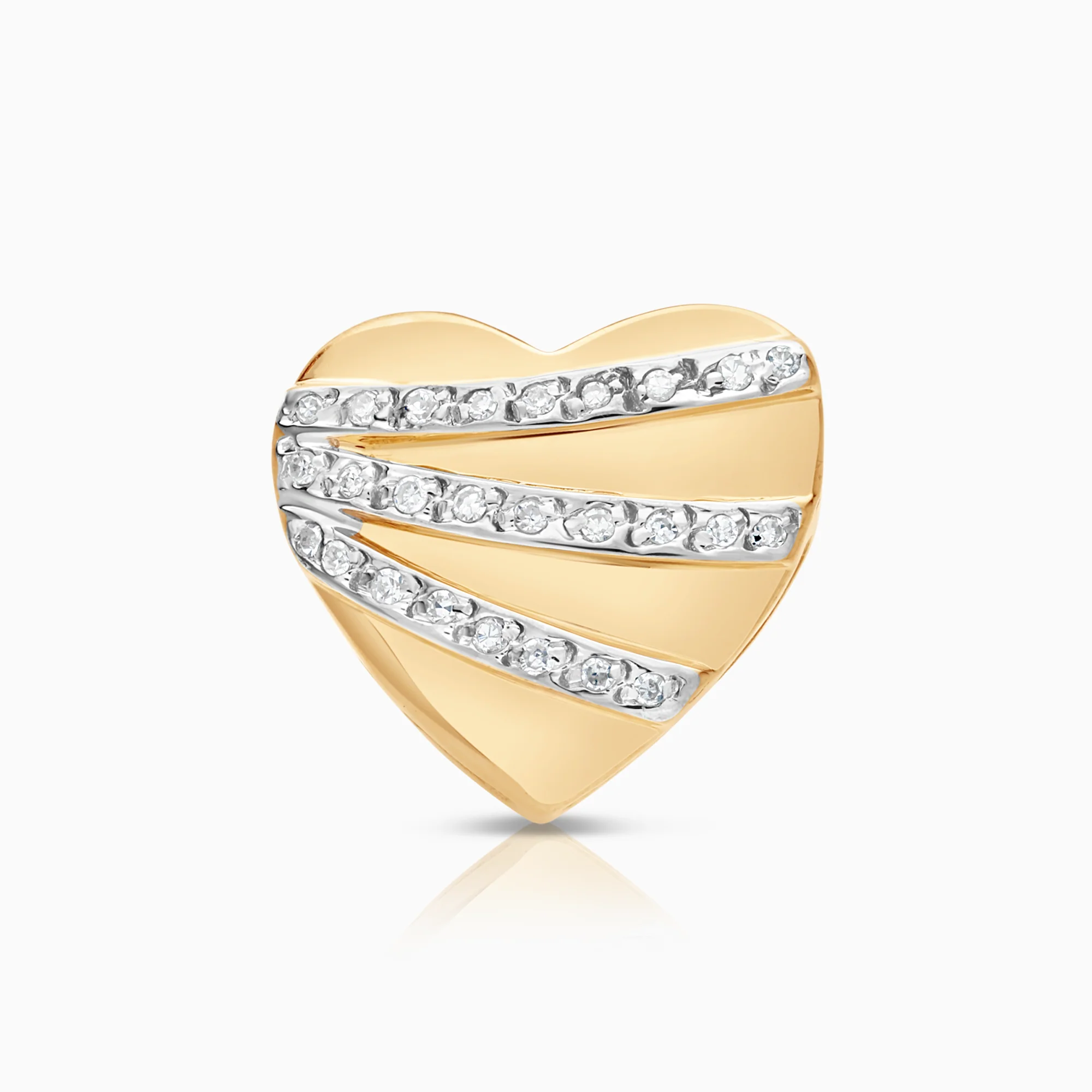 Heart pendant with diamonds 0.09ct 18K gold