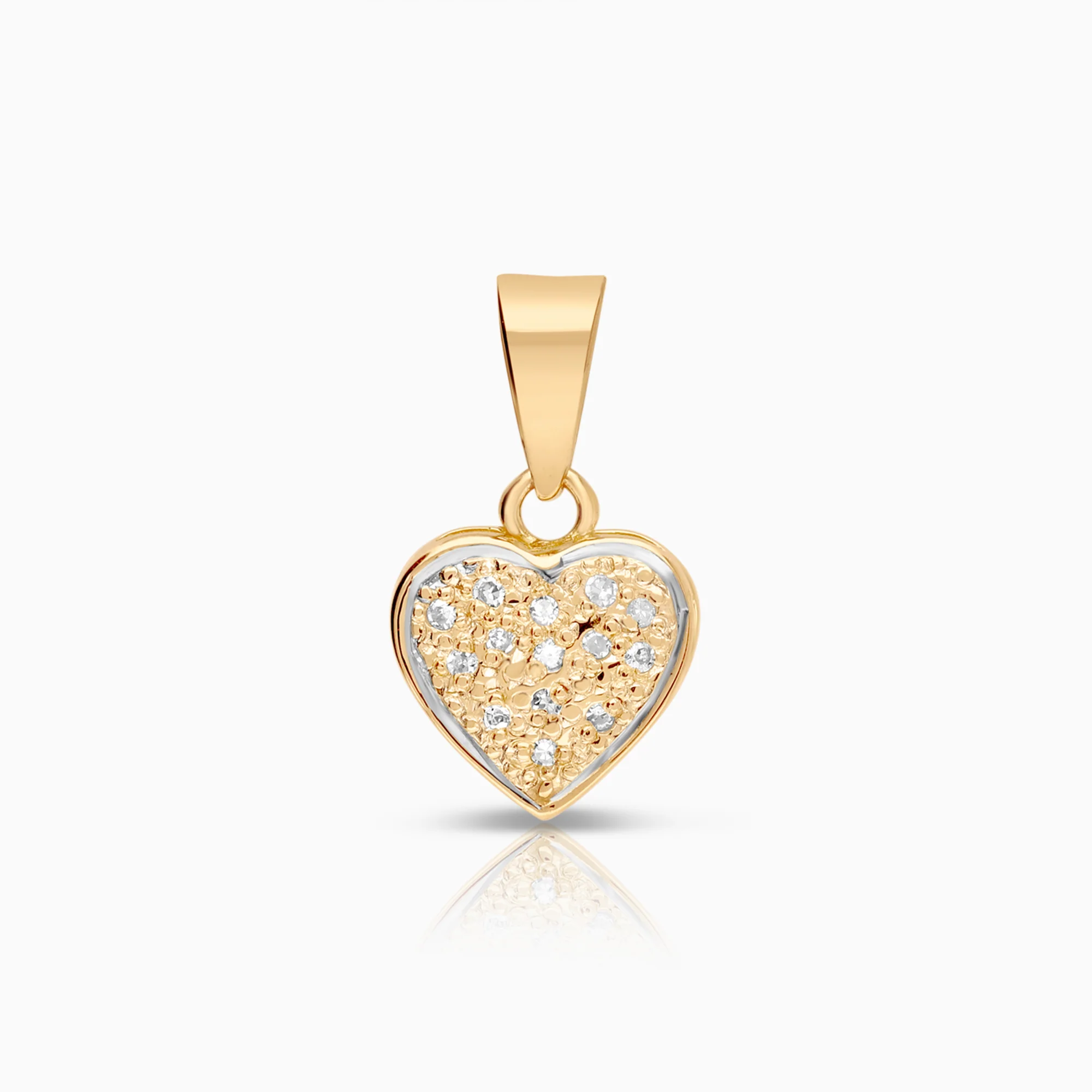 Heart pendant 0.04ct 18K gold