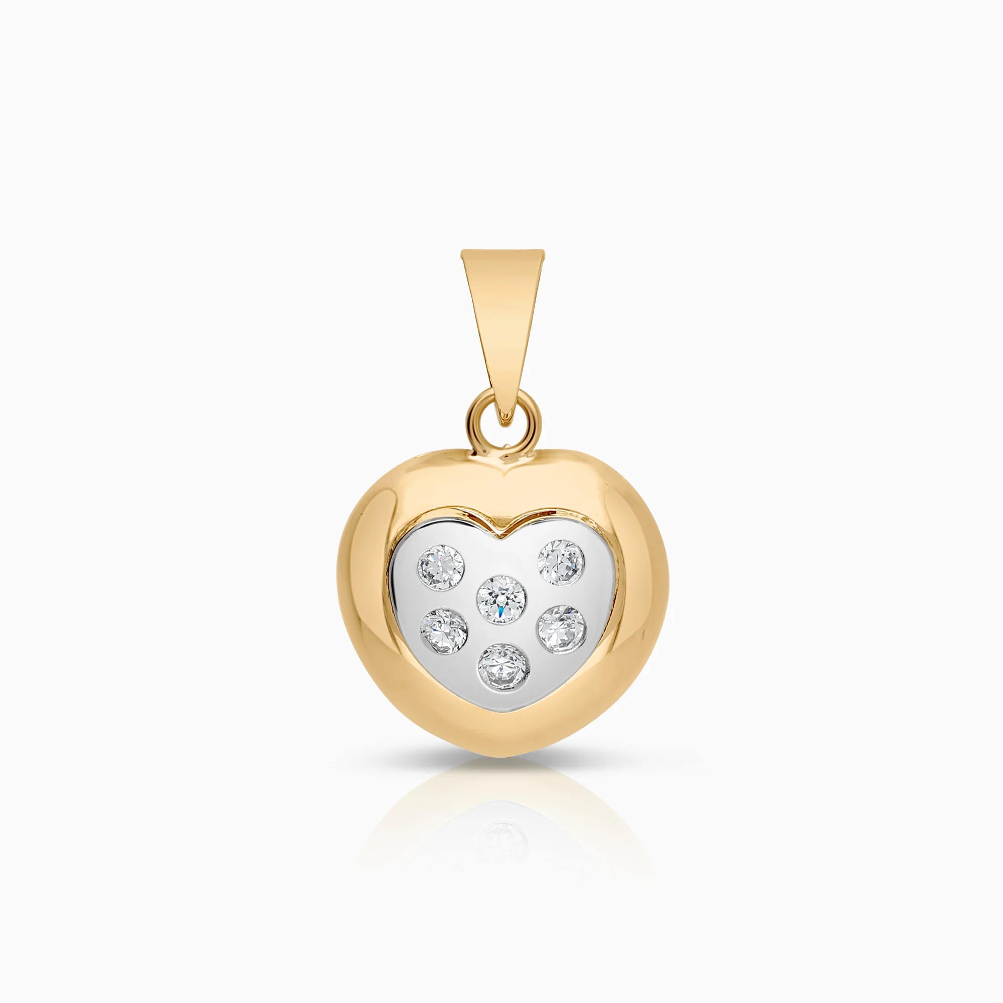 Heart pendant 0.12ct 18K gold