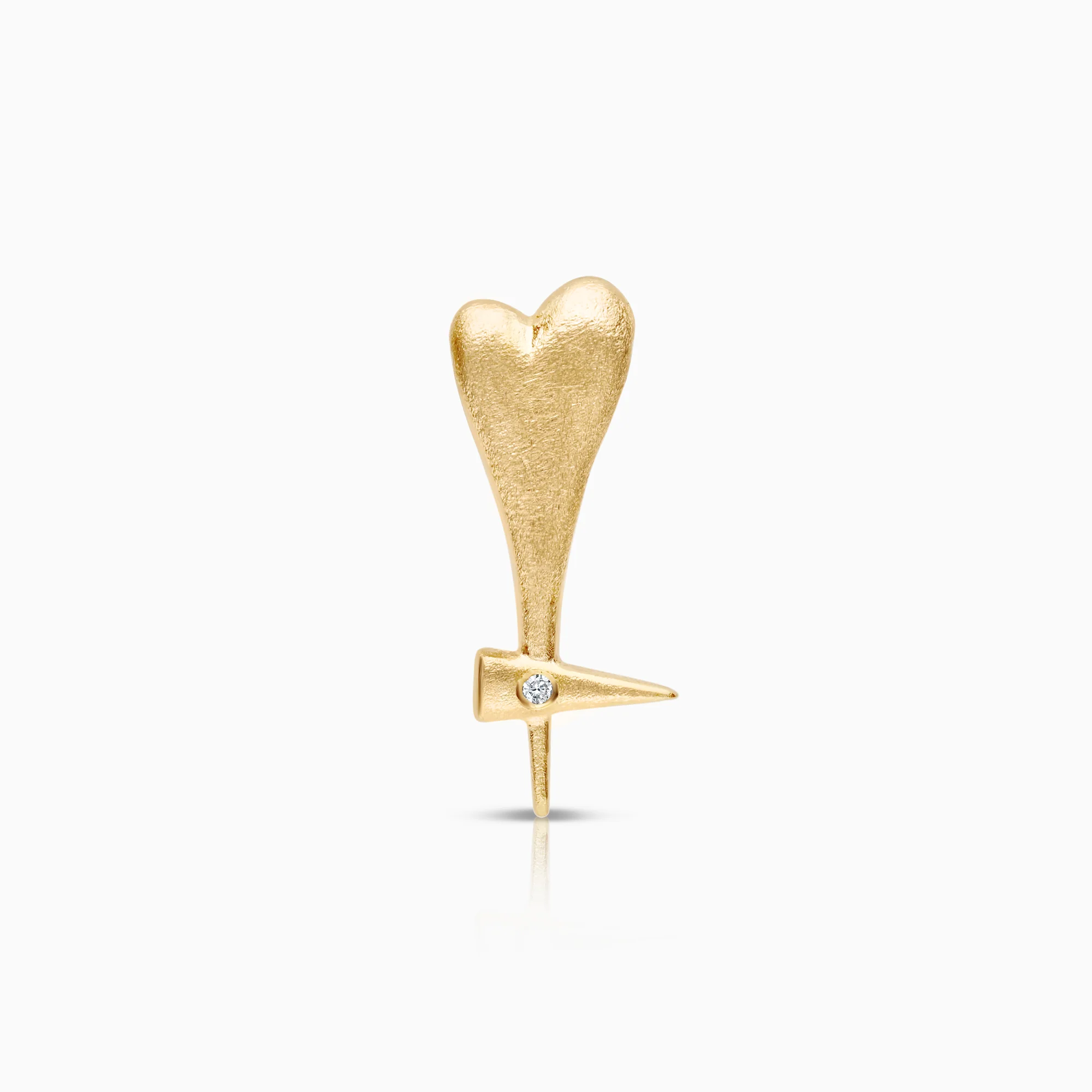 Solid heart pendant 0.01ct 18K gold