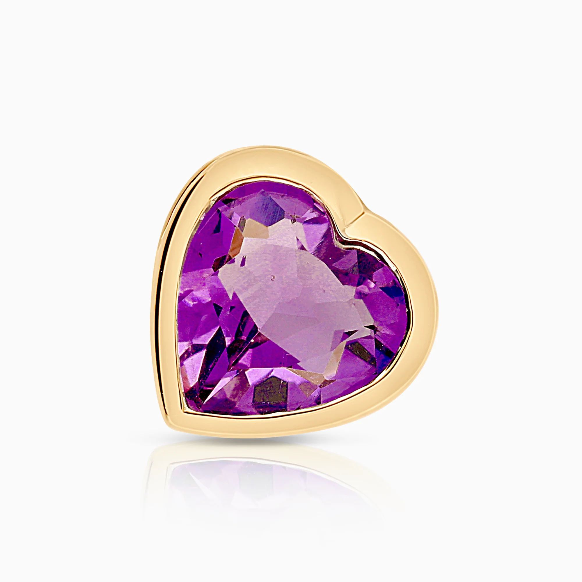 Heart pendant with amethyst 1.23g 18K gold