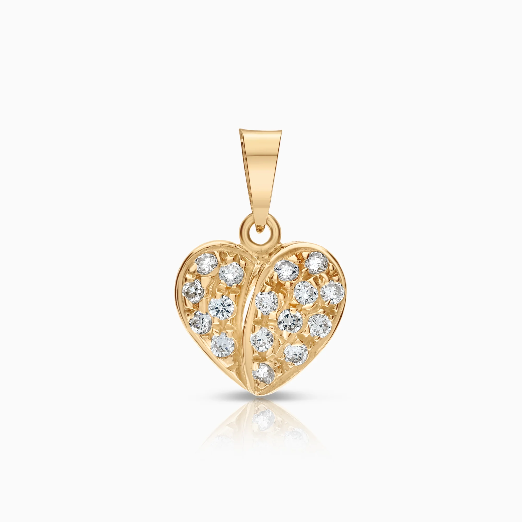 Heart Pendant with Cubic Zirconia 1.18g 18K Gold