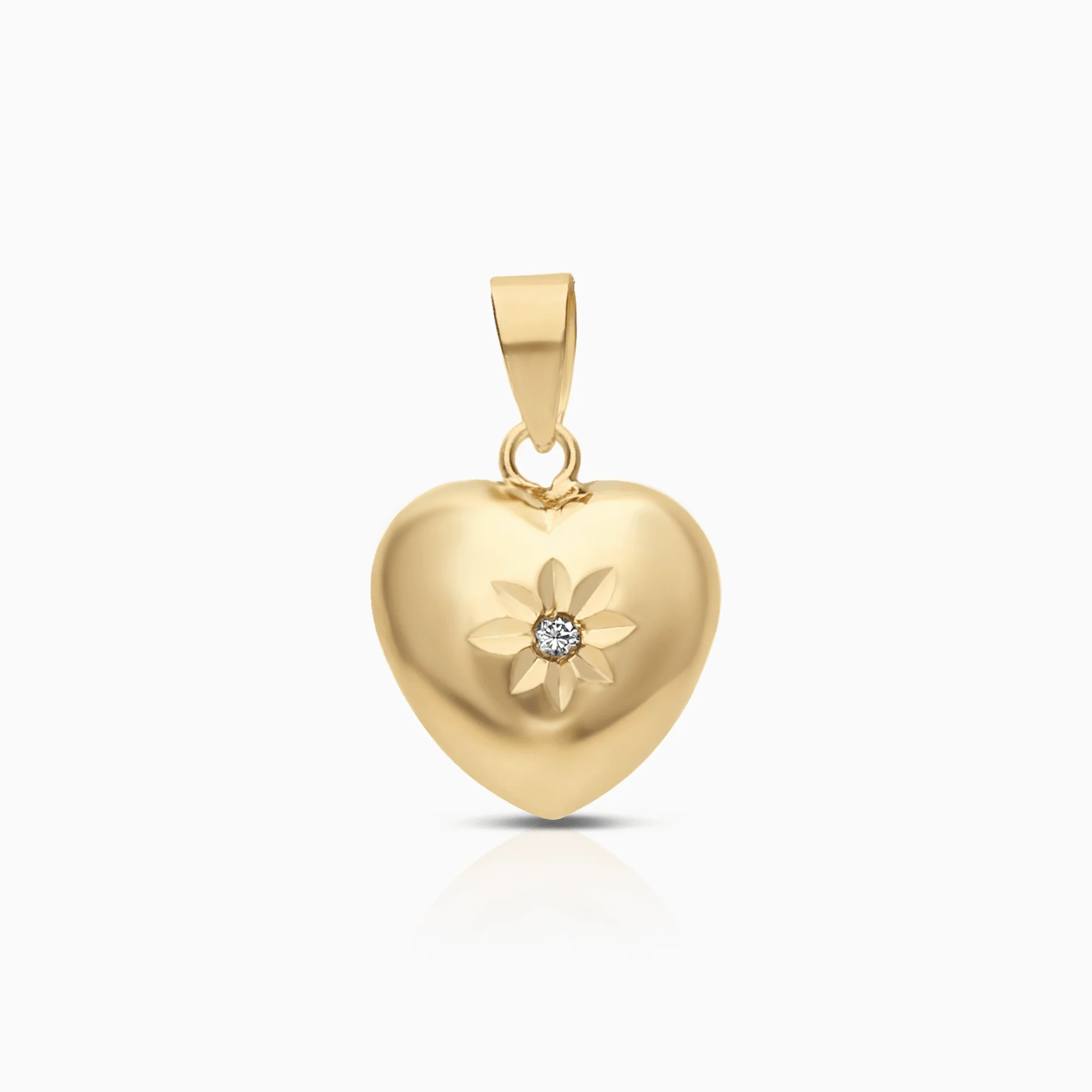 Heart pendant with diamond 0.01ct 18K gold