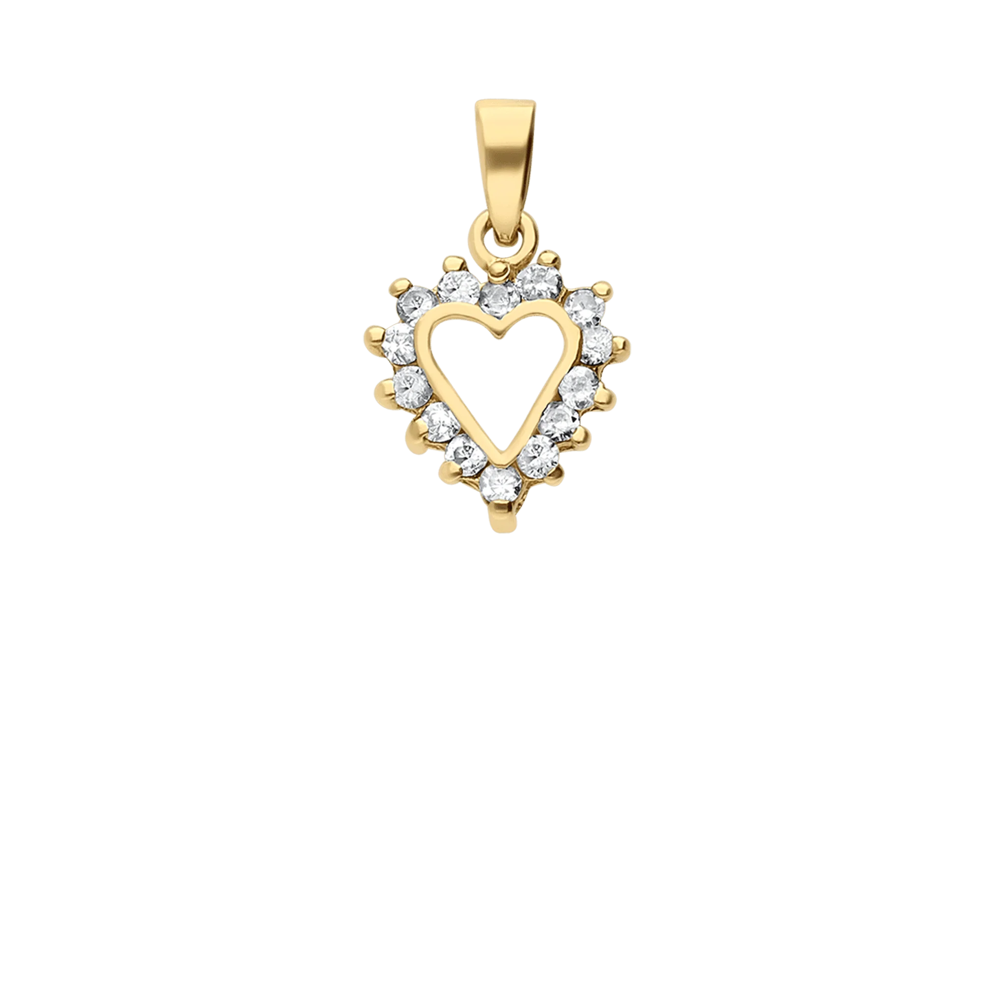 Heart pendant with white stones 0.55g 18K gold - Image 2