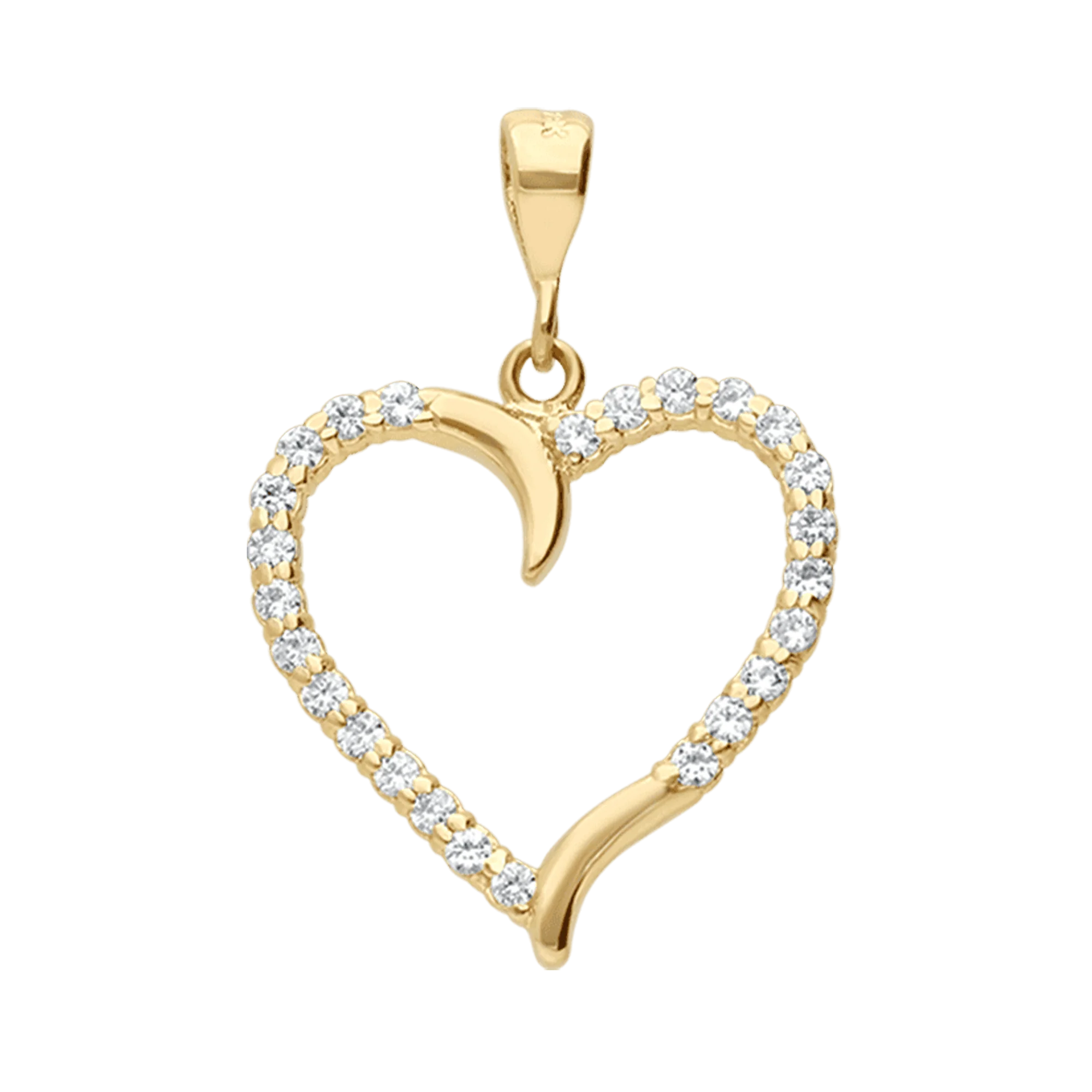 Heart pendant with white stones 1.95g 18K gold - Image 2