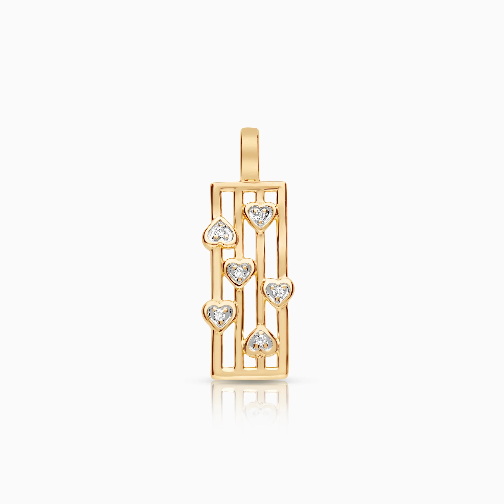 Heart pendant 0.06ct 14K gold