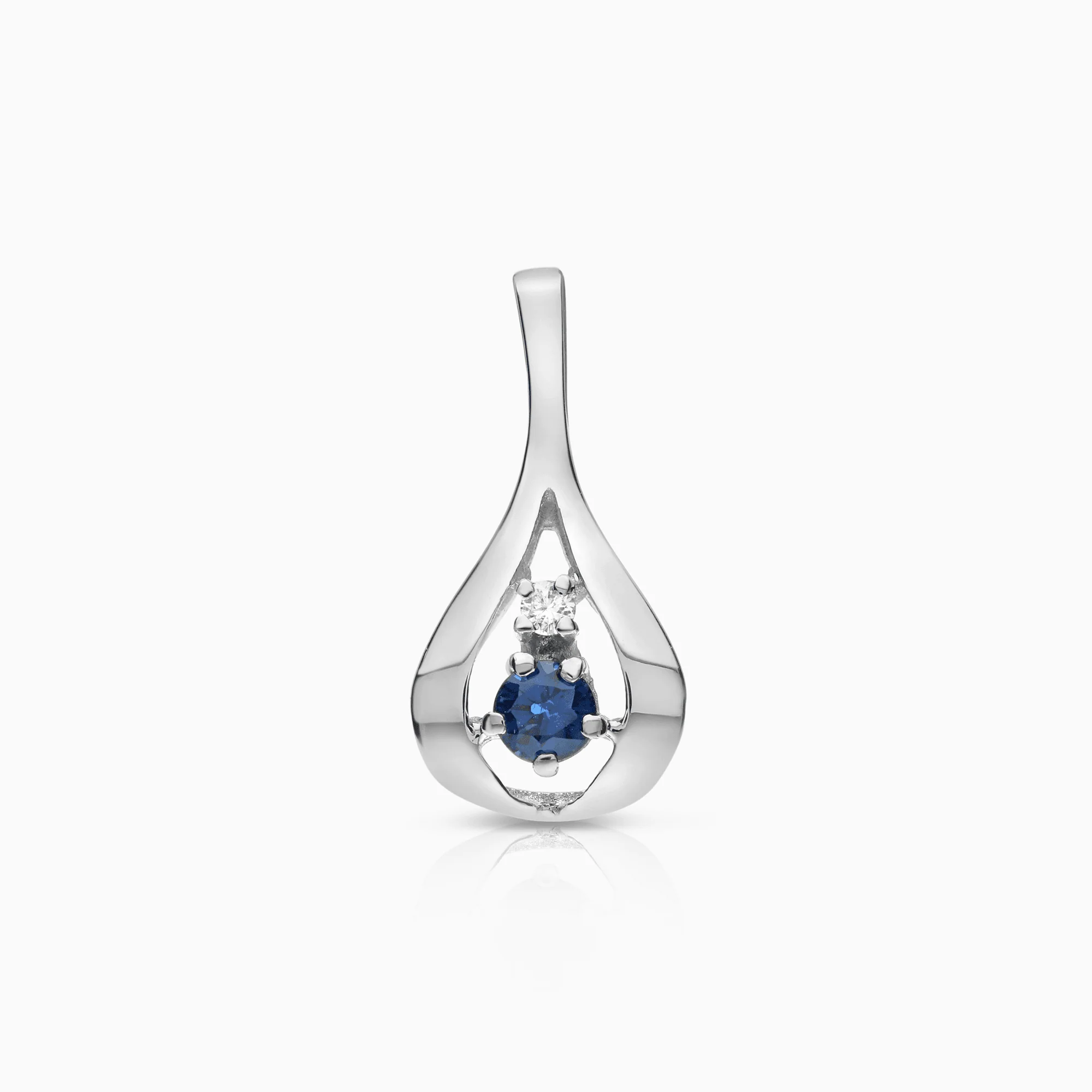 Pendant with a diamond and sapphire 0.02ct 18K white gold