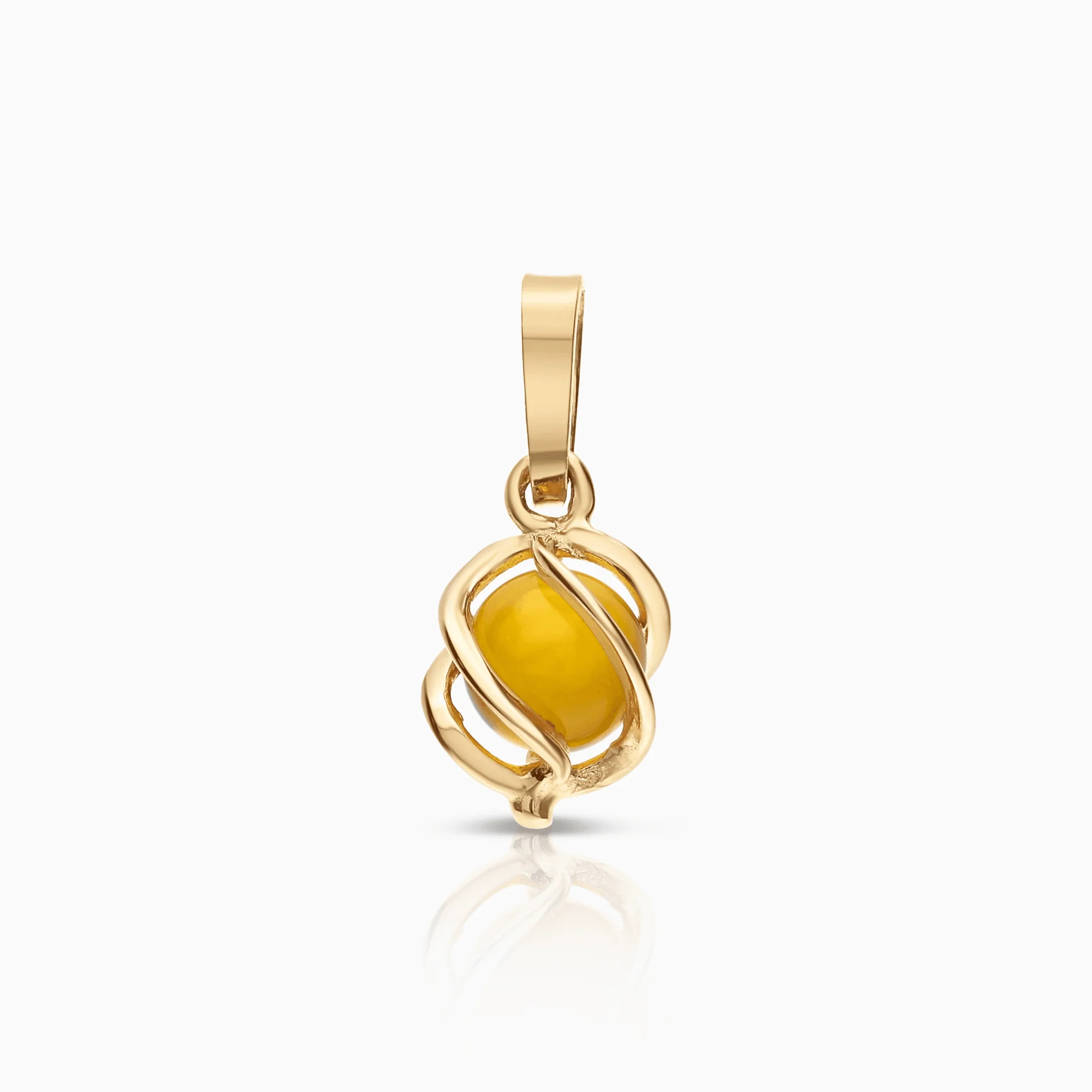 Pendant with orange bead 0.72g 18K gold
