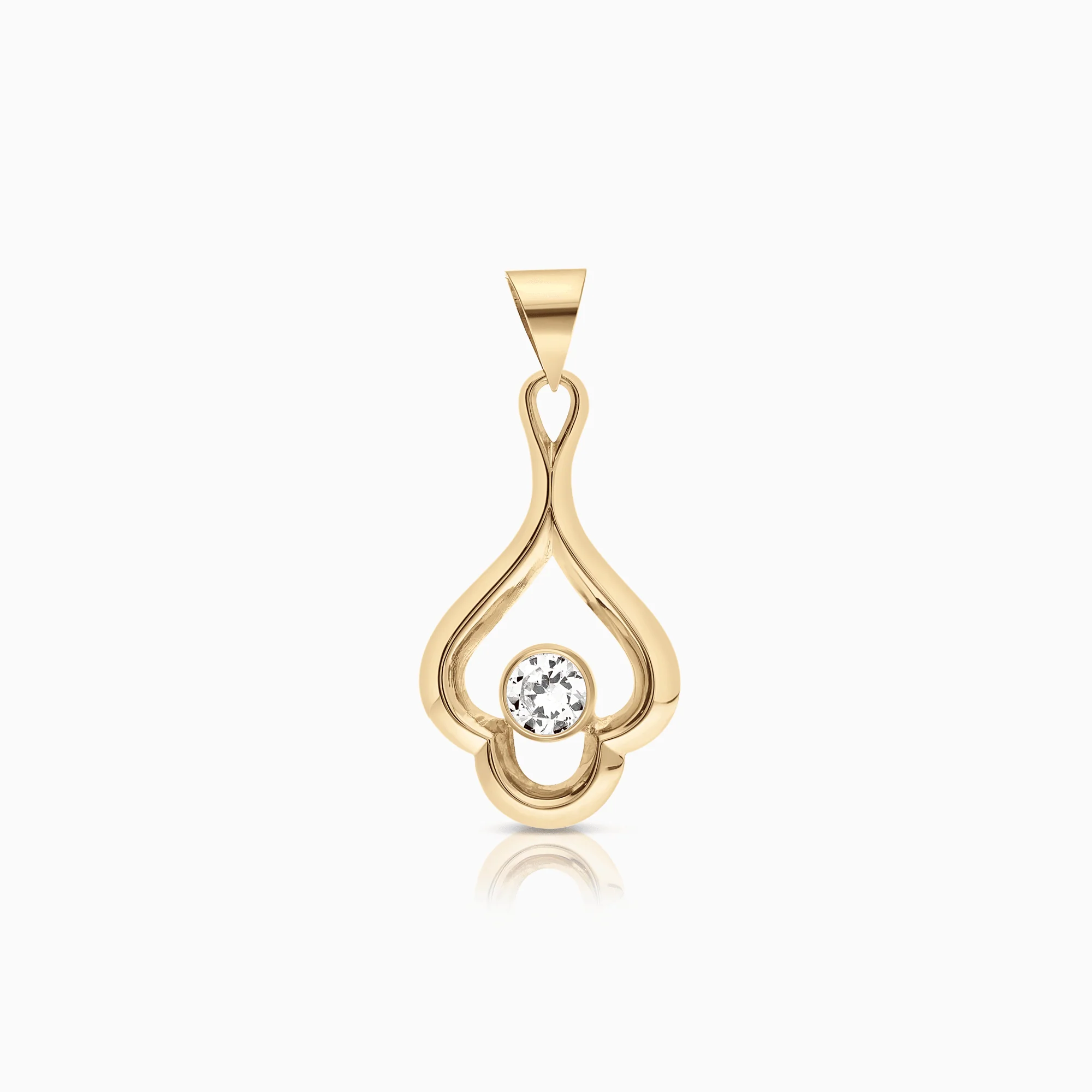 Pendant with white cubic 0.94g 18K gold
