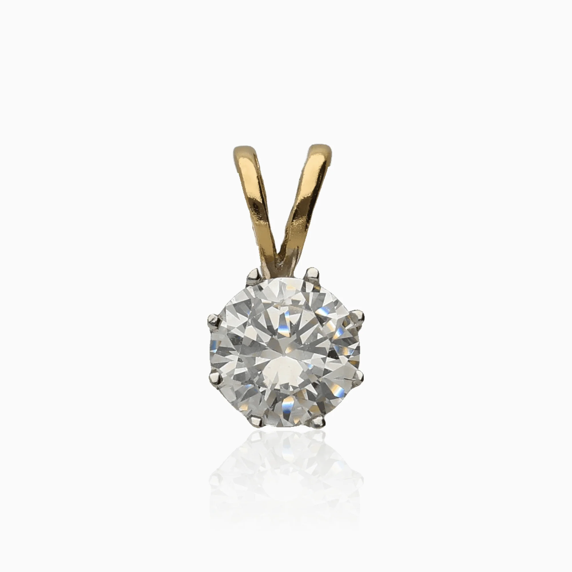 Pendant with white stone 0.95g 18K gold