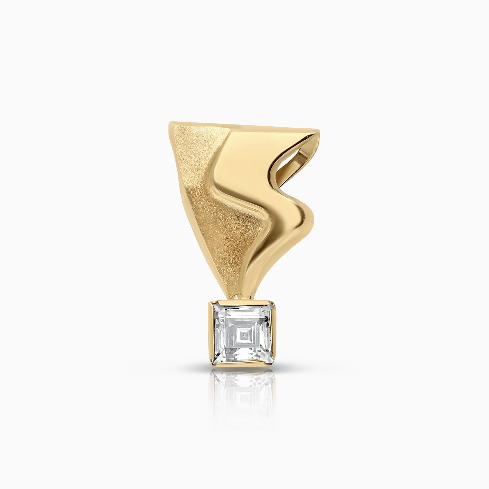 Pendant with white stone 1.50g 18K gold