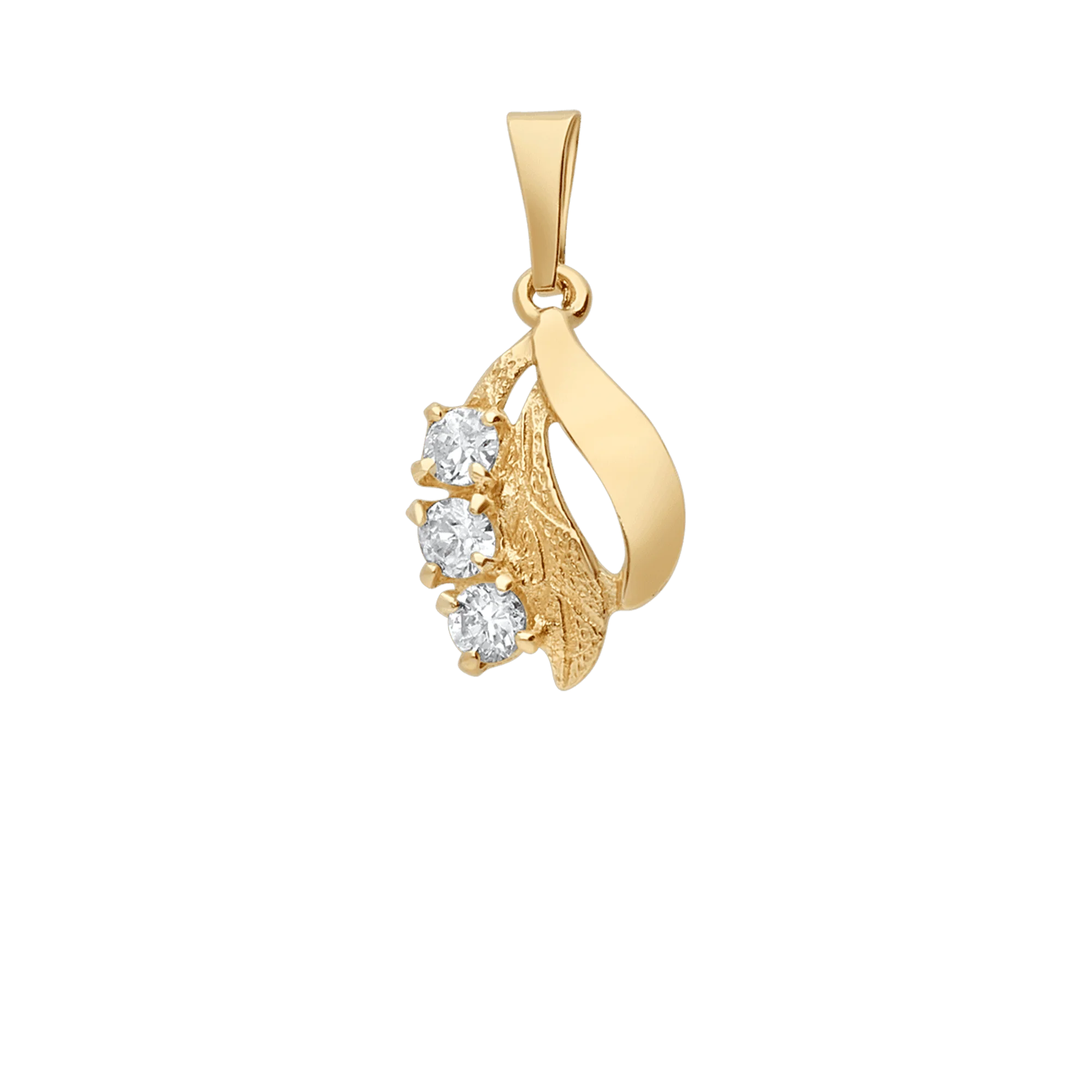 Pendant with white stones 0.80g 18K gold - Image 2
