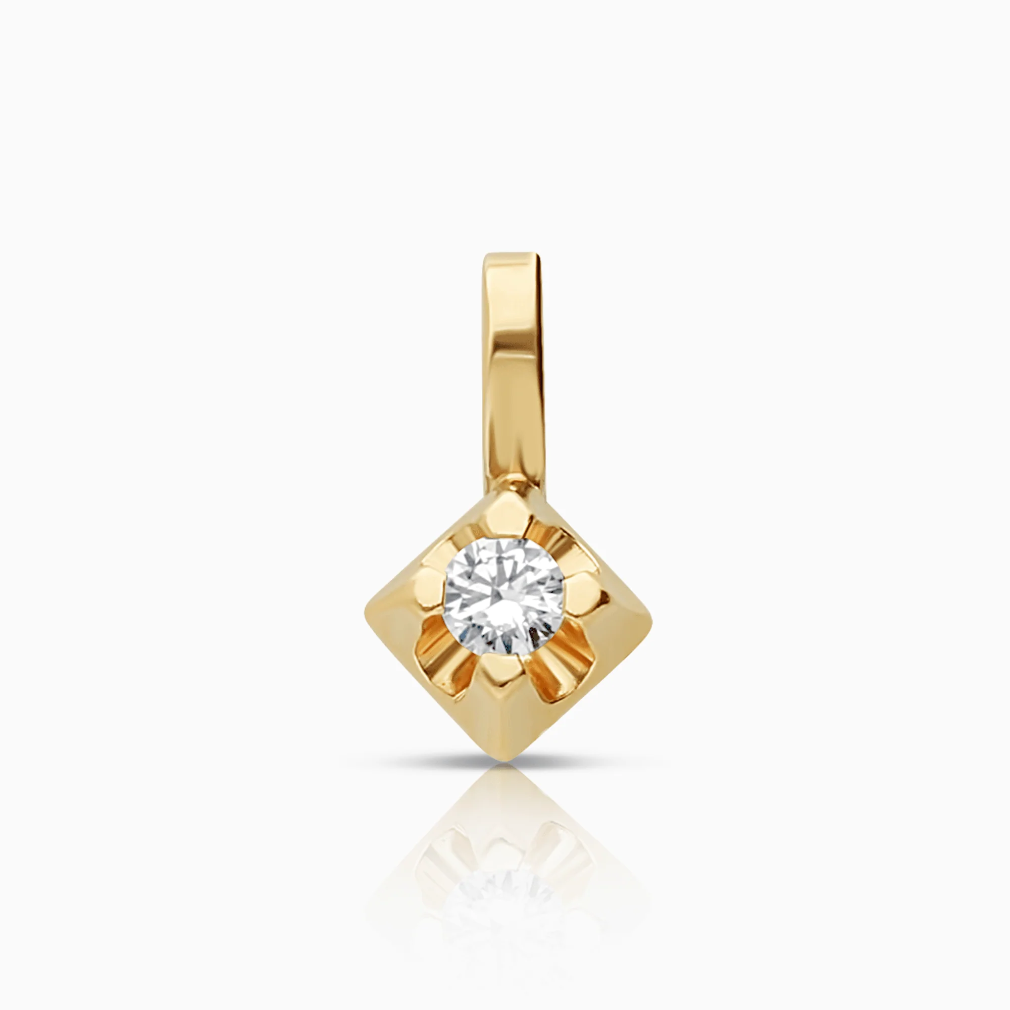Solitaire pendant 0.07ct 18K gold