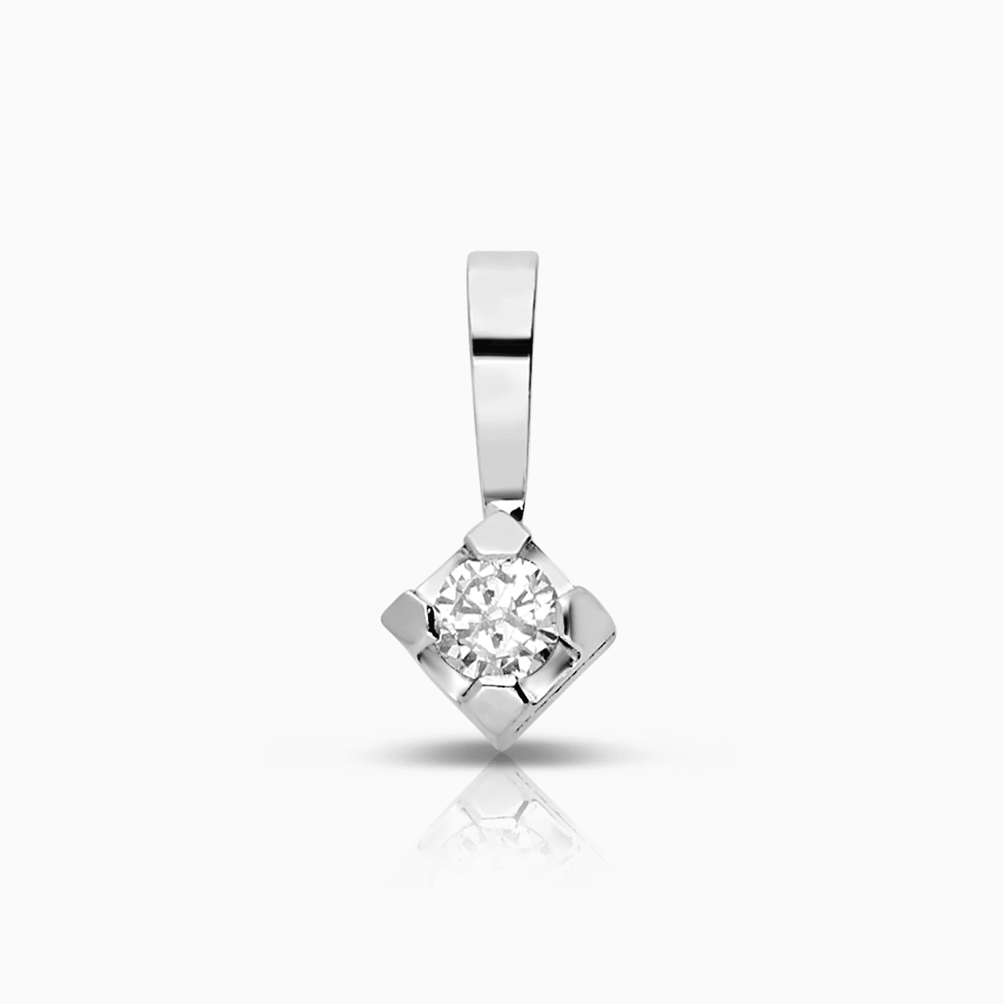 Pendant solitaire 0.07ct 18K white gold