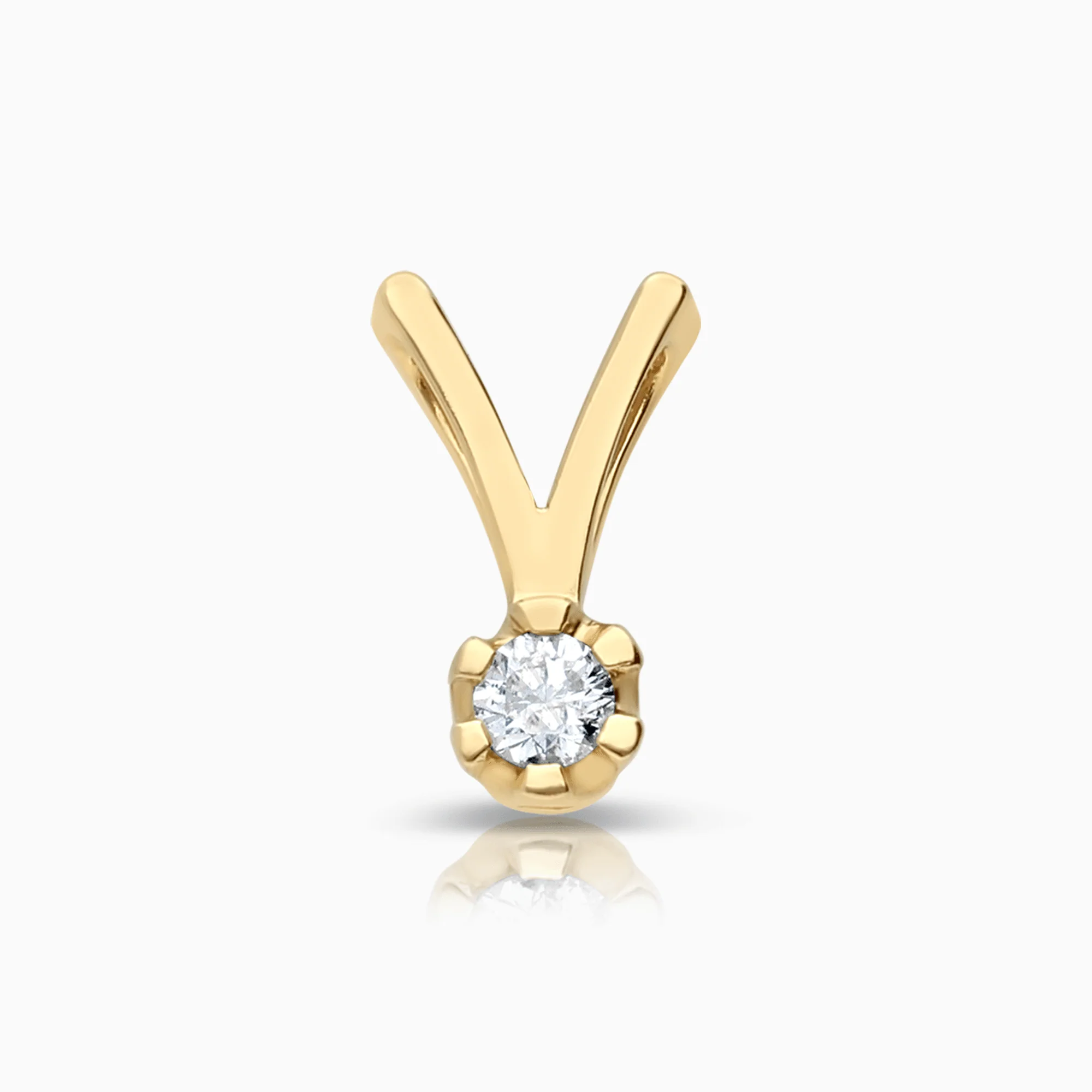Solitaire pendant 0.10ct 18K gold