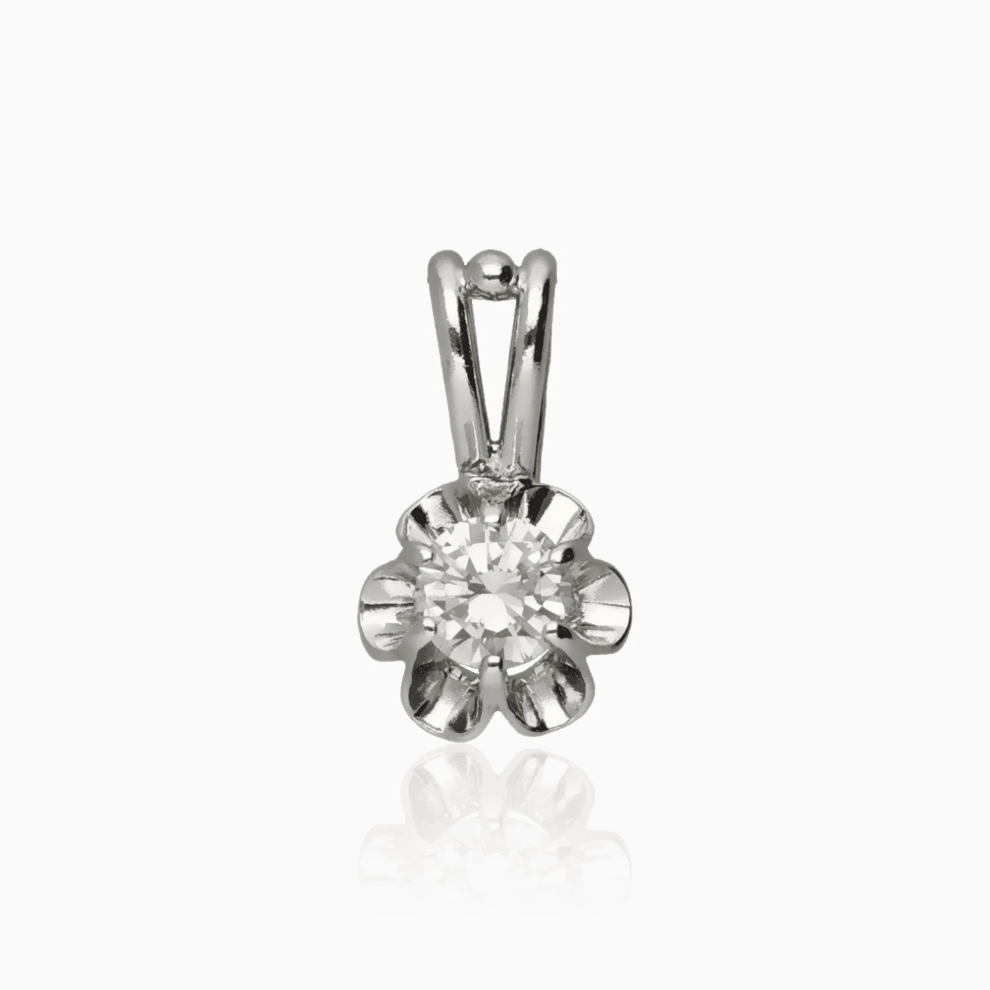 Pendant solitaire 0.25ct 18K white gold