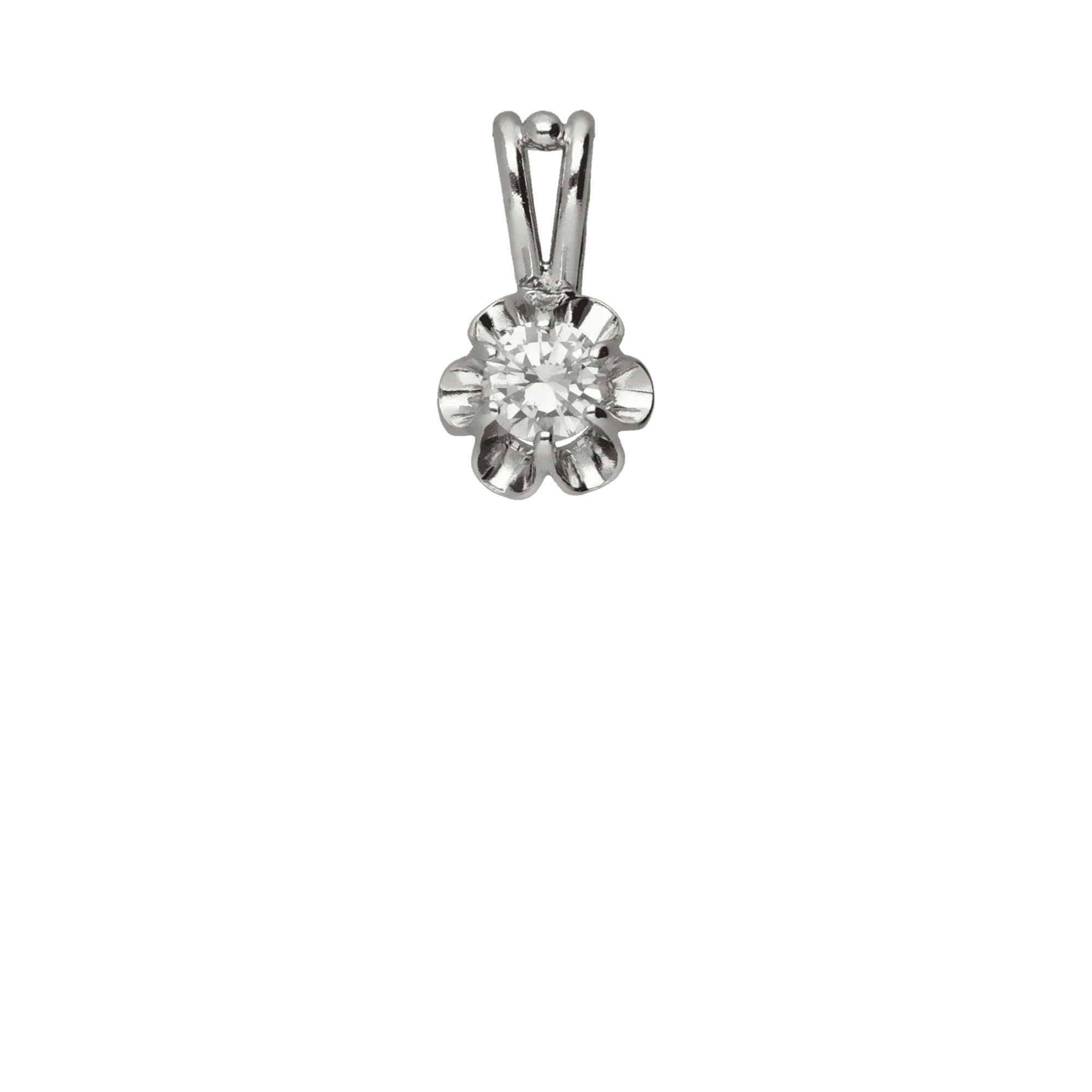 Pendant solitaire 0.25ct 18K white gold - Image 2