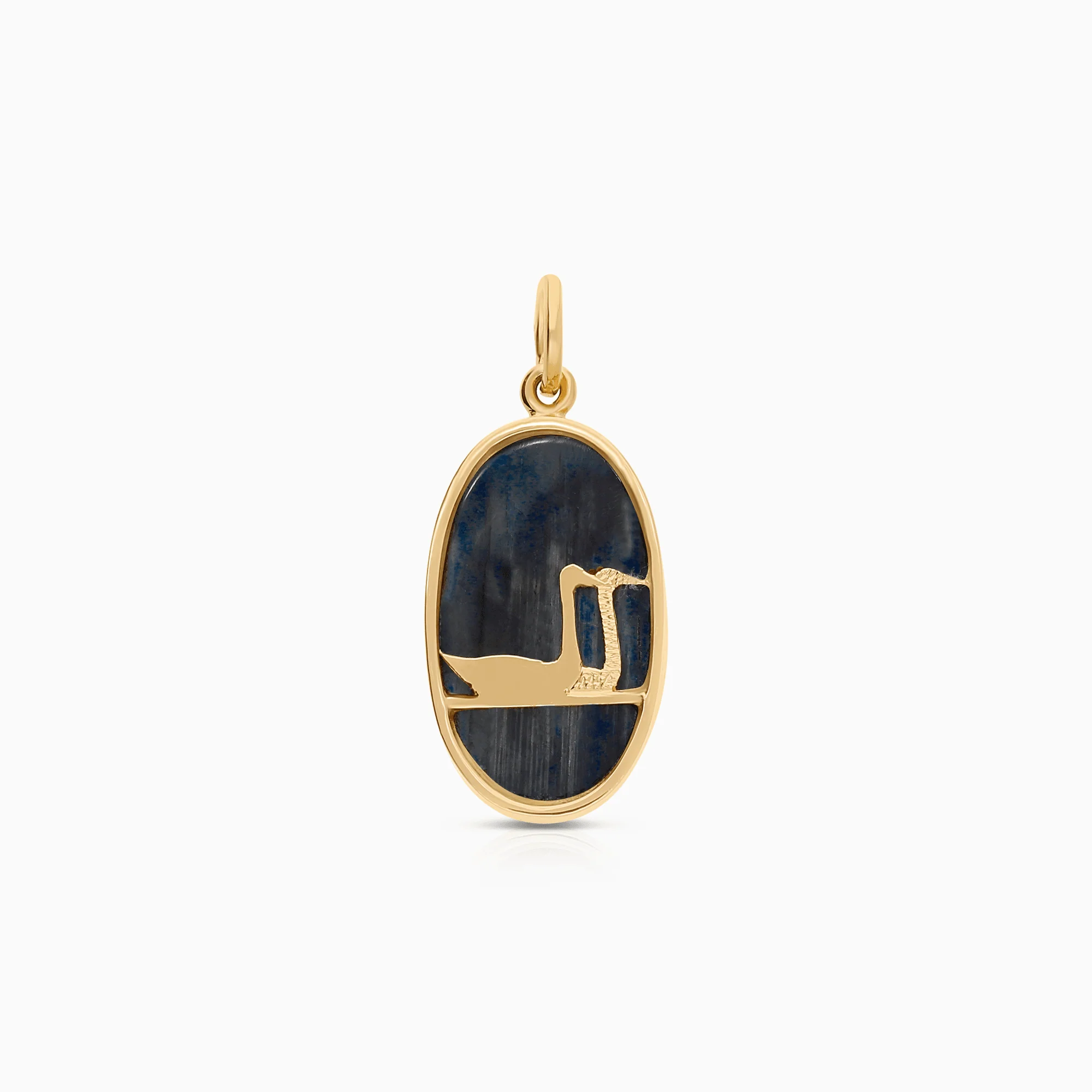 Pendant swans with a labradorite 2.03g 18K gold