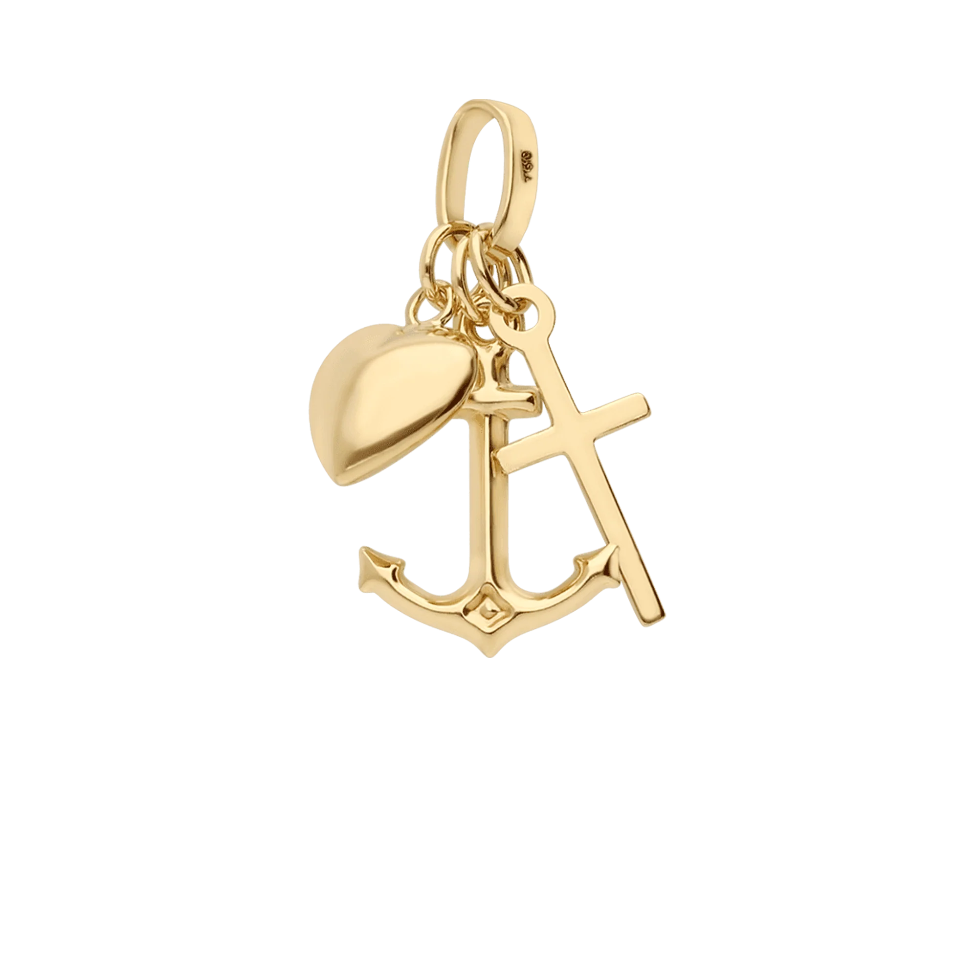 Pendant faith, hope & love 0.92g 18K gold - Image 2