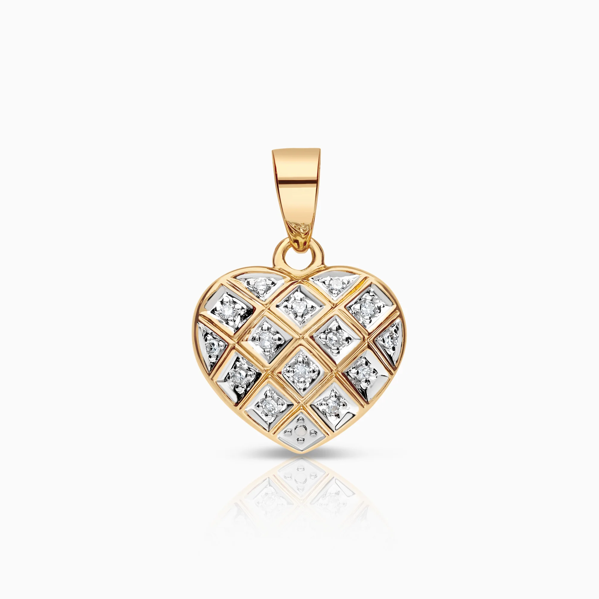 Diamond heart pendant 0.07ct 18K gold