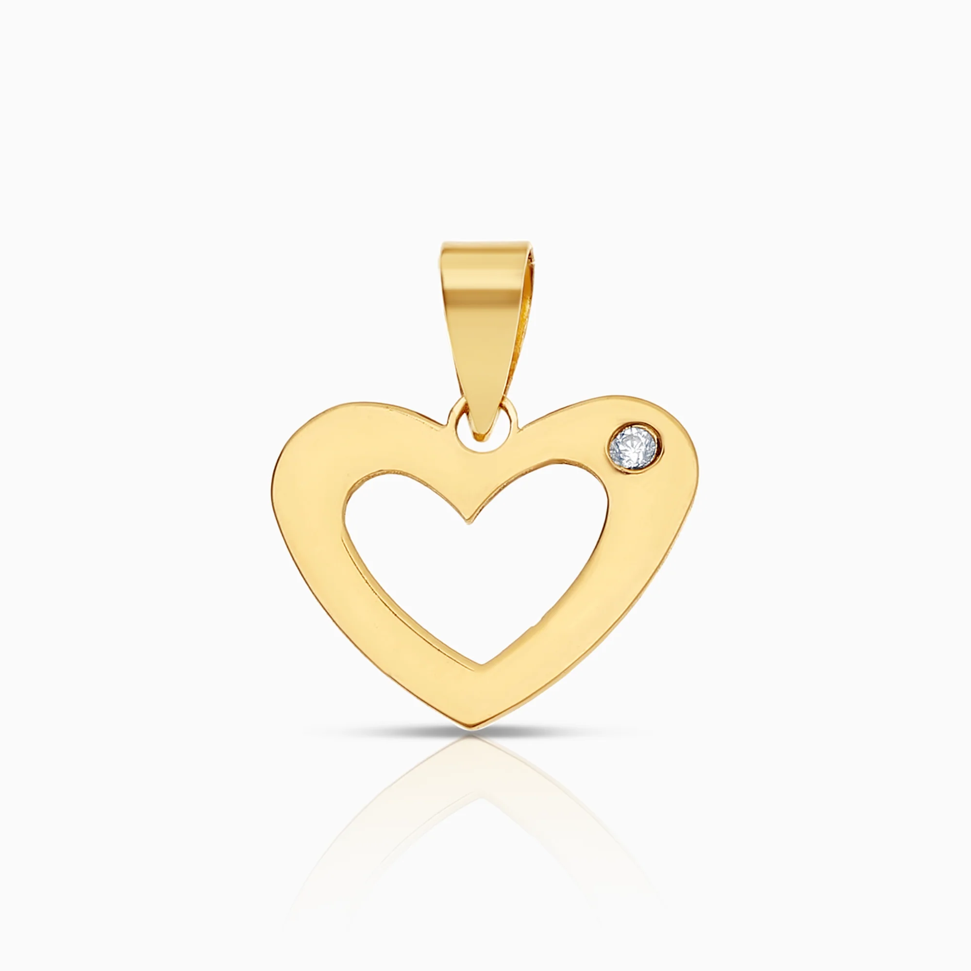 Heart pendant 0.31g 18K gold with cubic zirconia