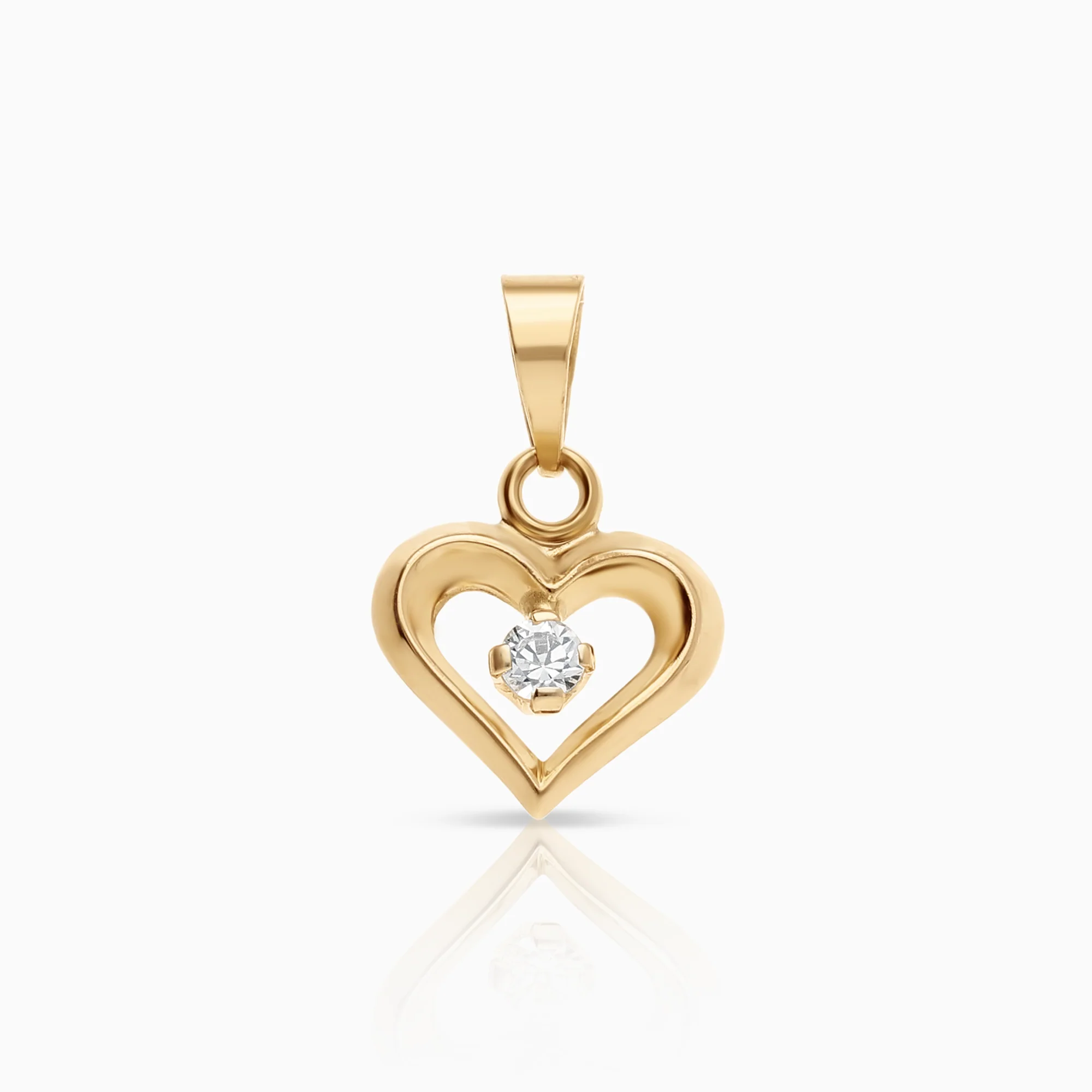 Heart pendant 0.37g 18K gold with cubic zirconia