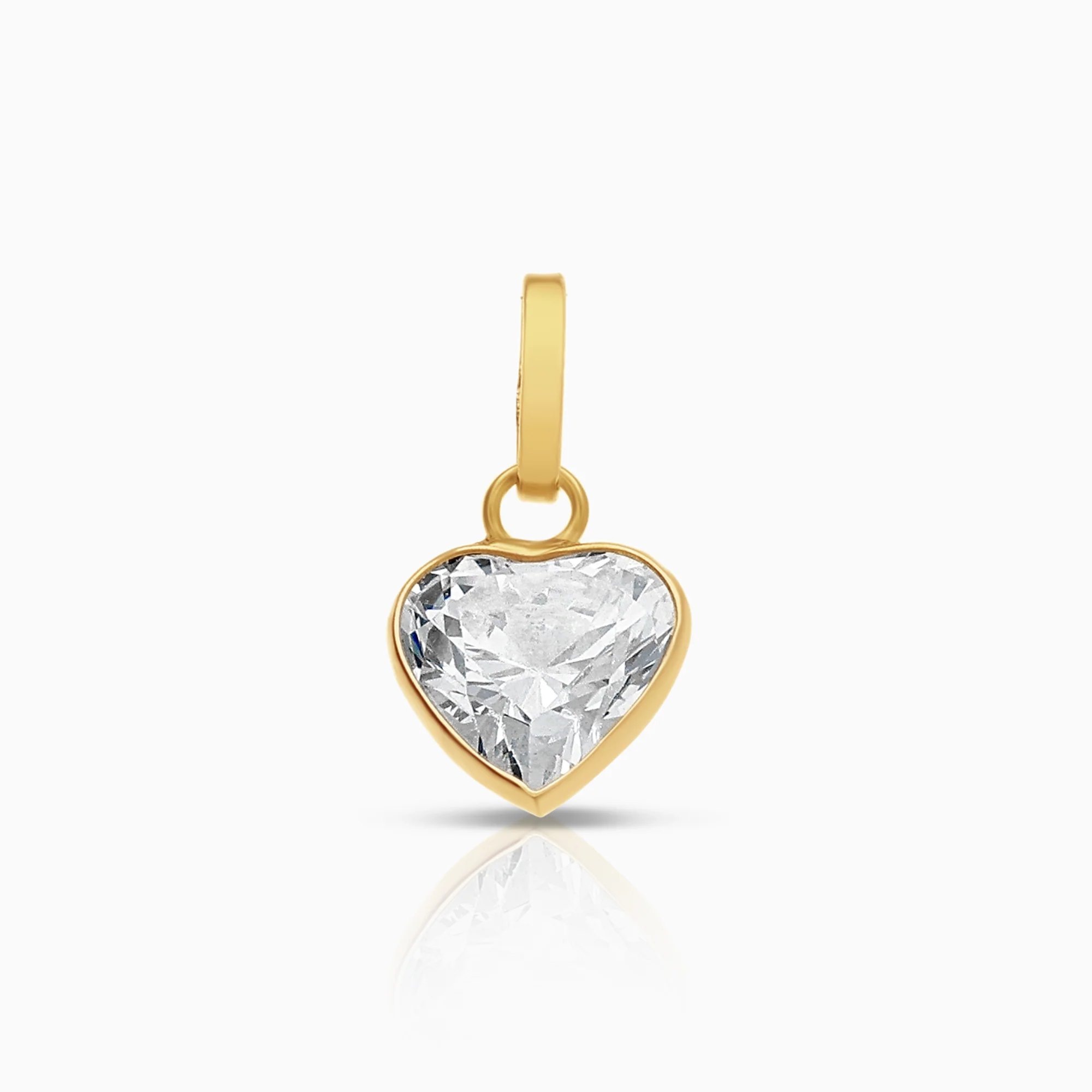 Heart pendant 0.39g 18K gold with cubic zirconia