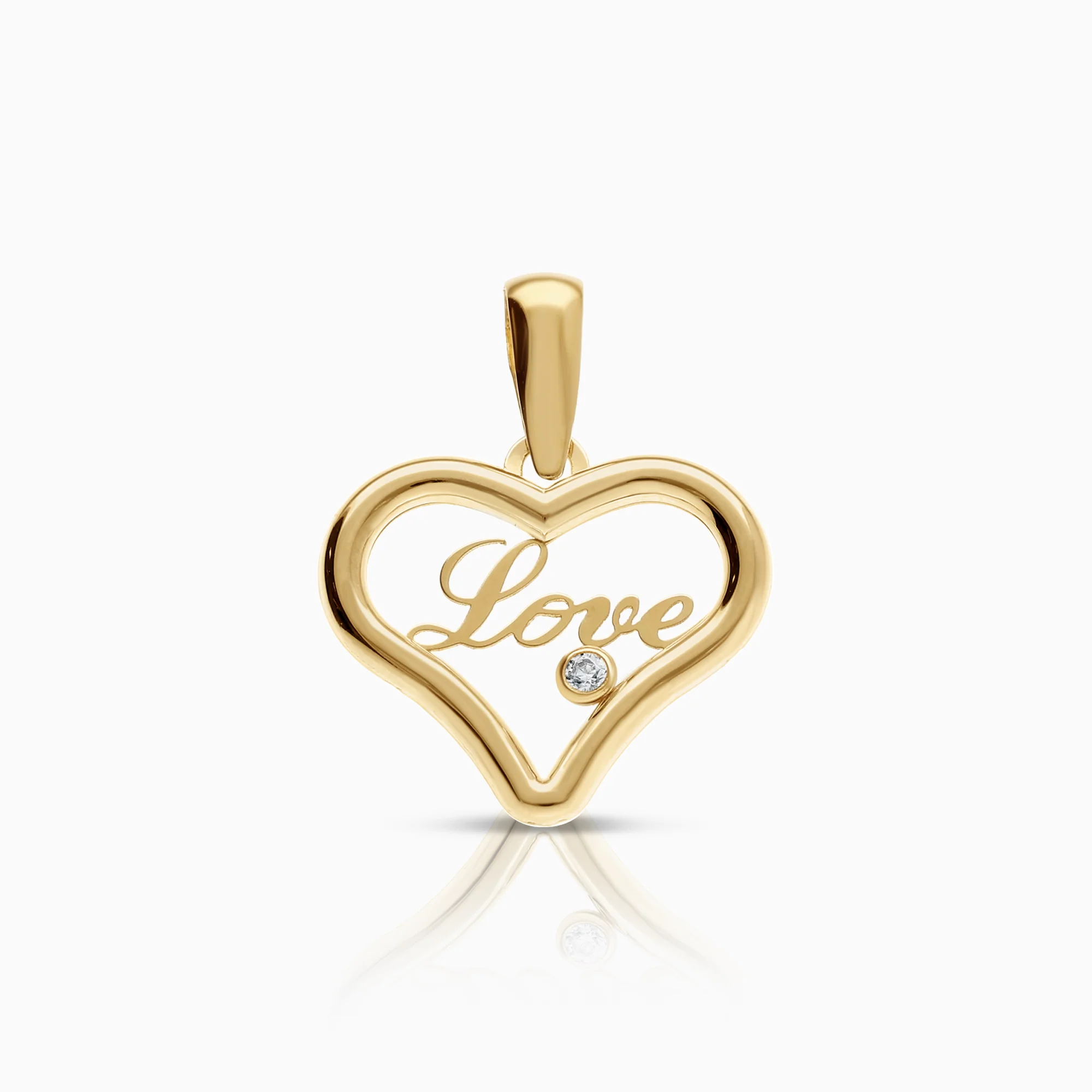 Heart pendant 0.51g 18K gold with cubic zirconia