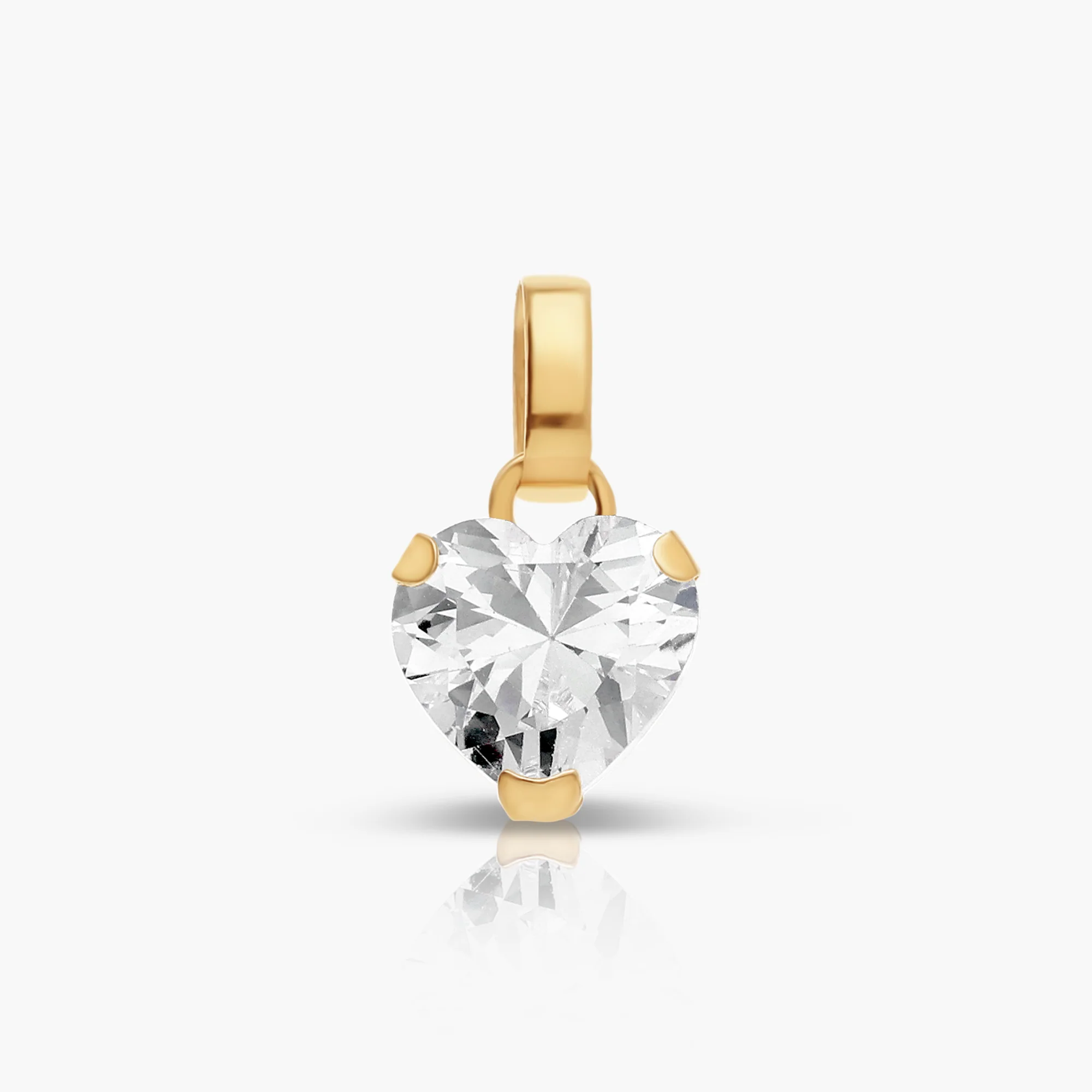 Heart pendant 0.58g 18K gold with cubic zirconia