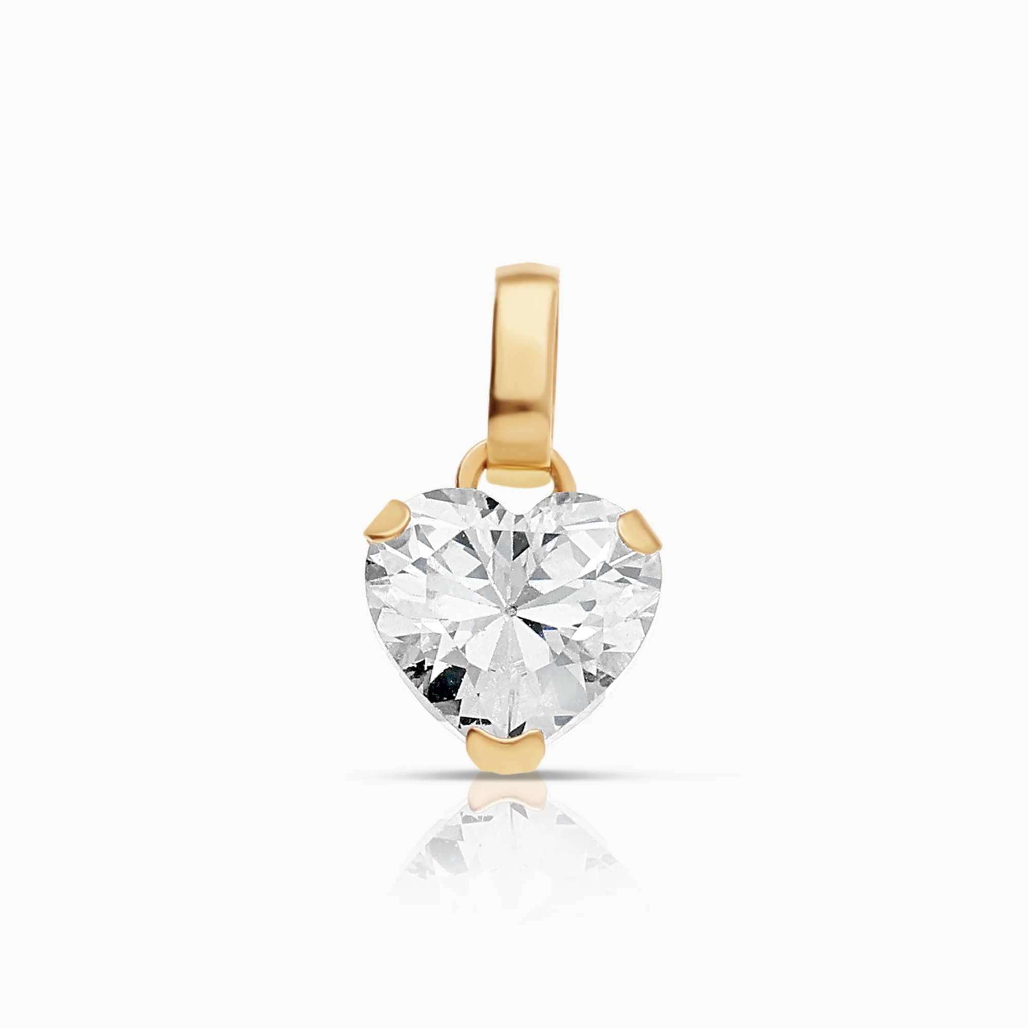 Heart pendant 0.60g 18K gold with cubic zirconia
