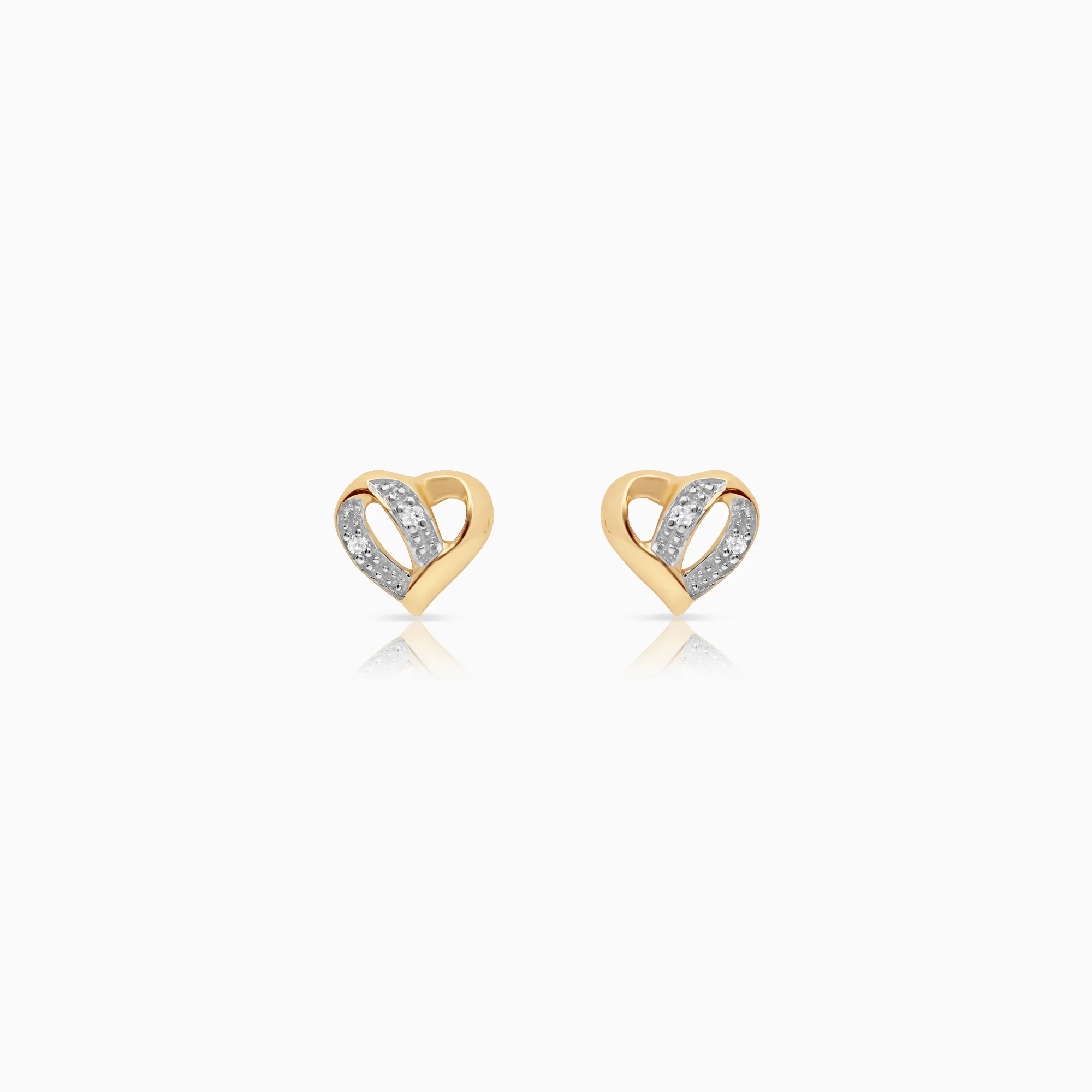 Diamond Heart Earrings 0.01ct 1.25g 18K Gold