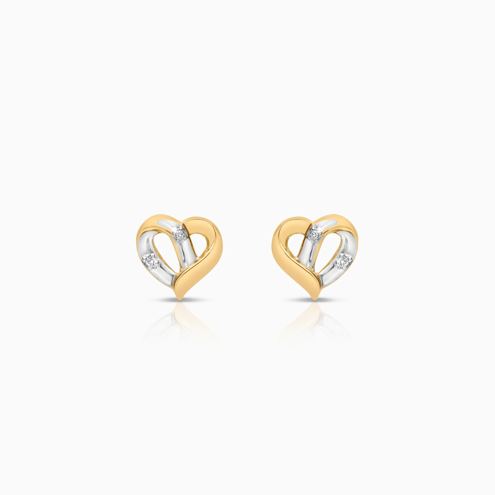 Heart earrings 0.01ct 1.41g 18K gold