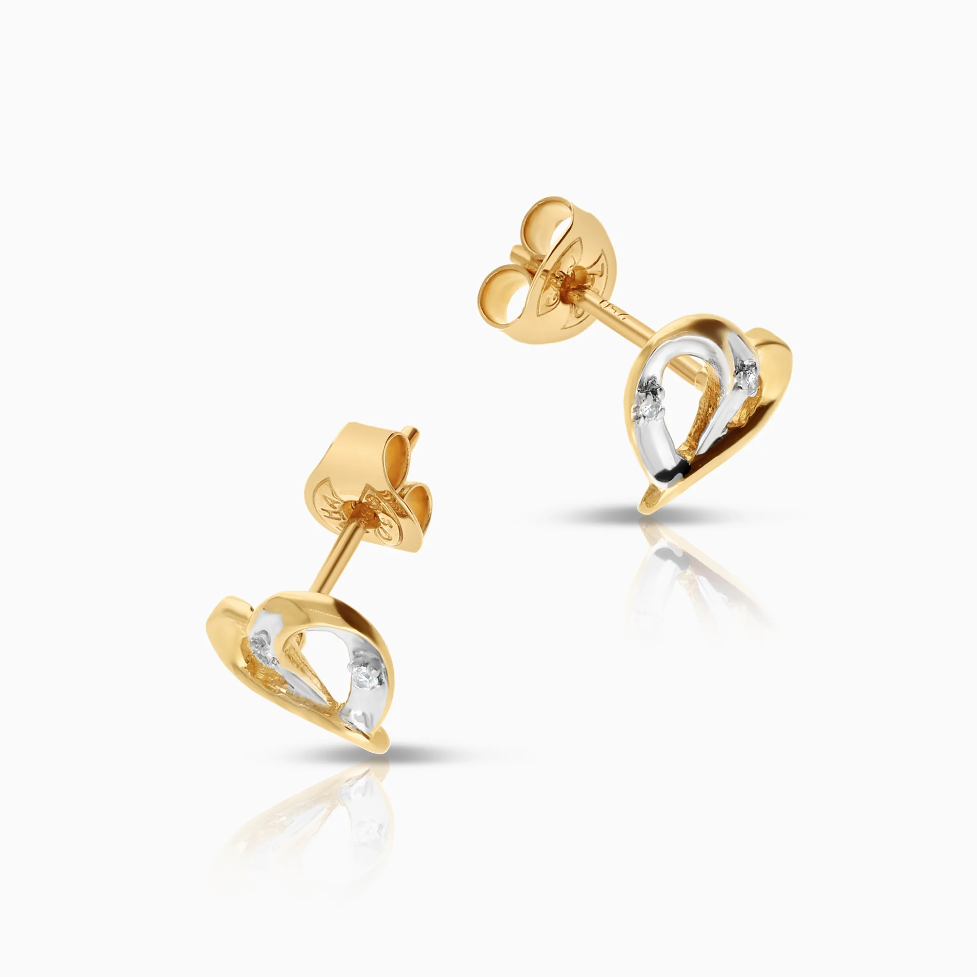 Heart earrings 0.01ct 1.41g 18K gold - Image 2