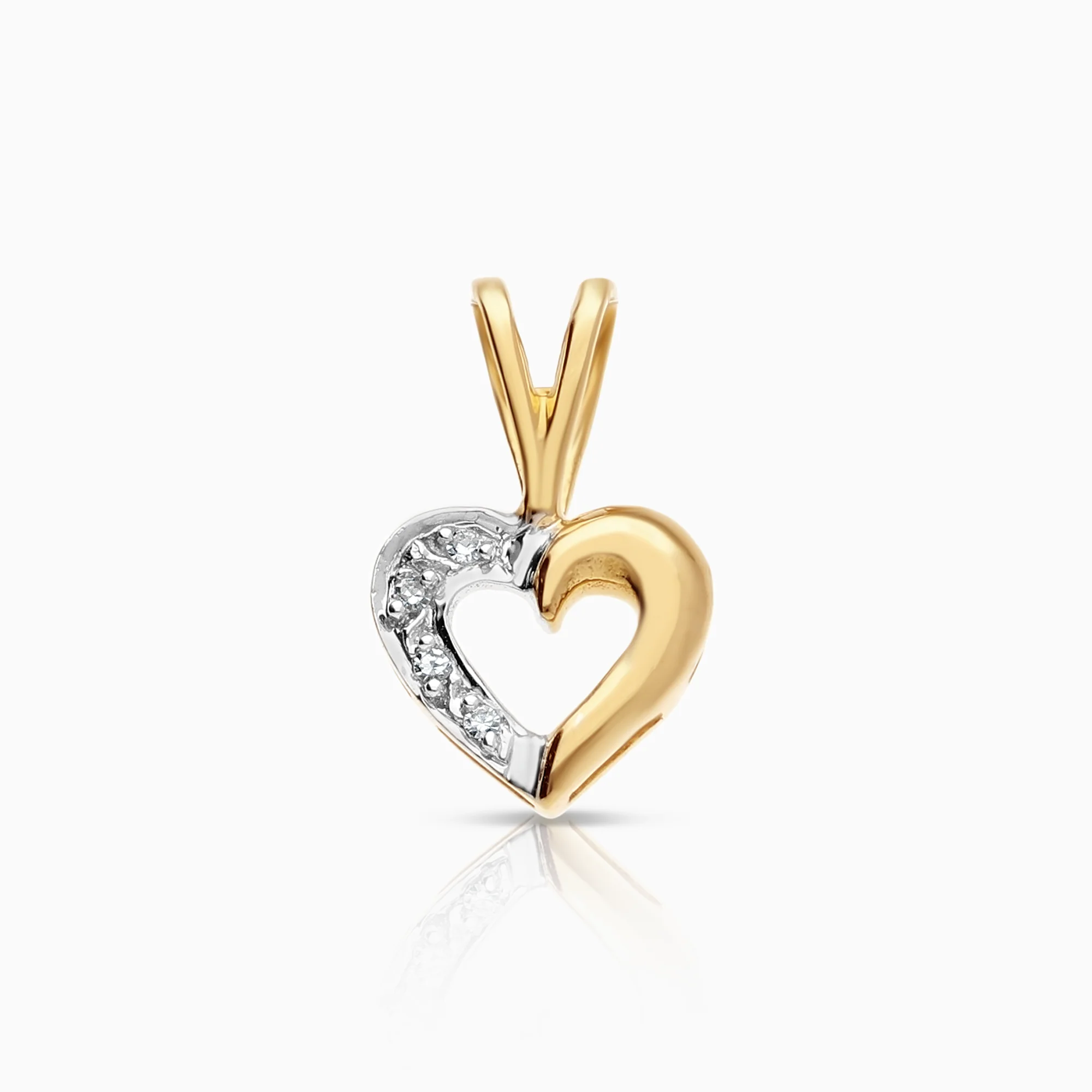 Heart pendant 0.01ct 0.60g 18K gold
