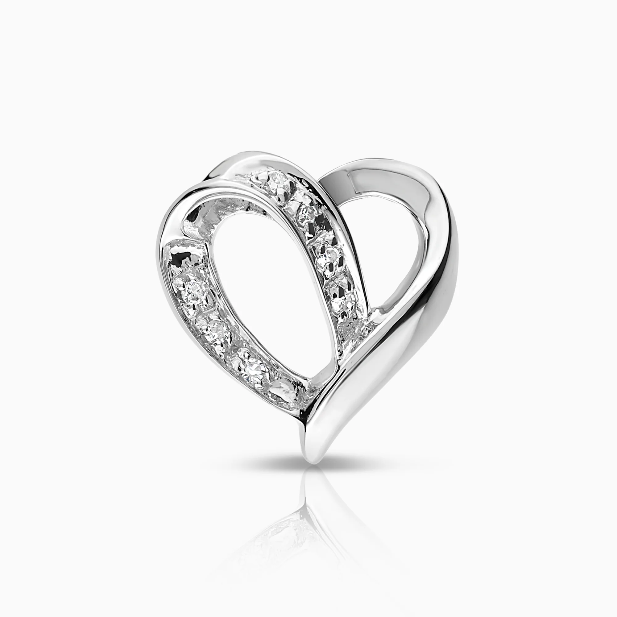 Heart pendant 0.035ct 18K white gold