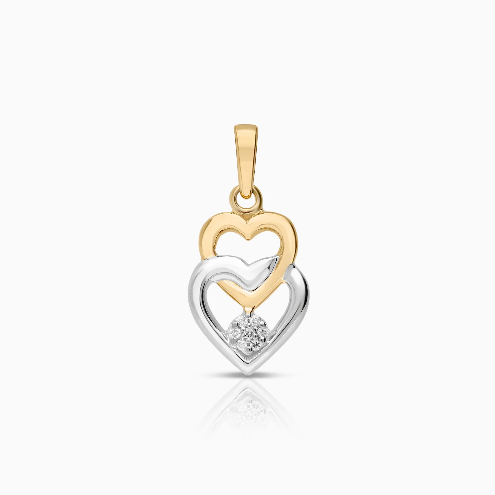 Heart pendant 0.03ct 18K gold