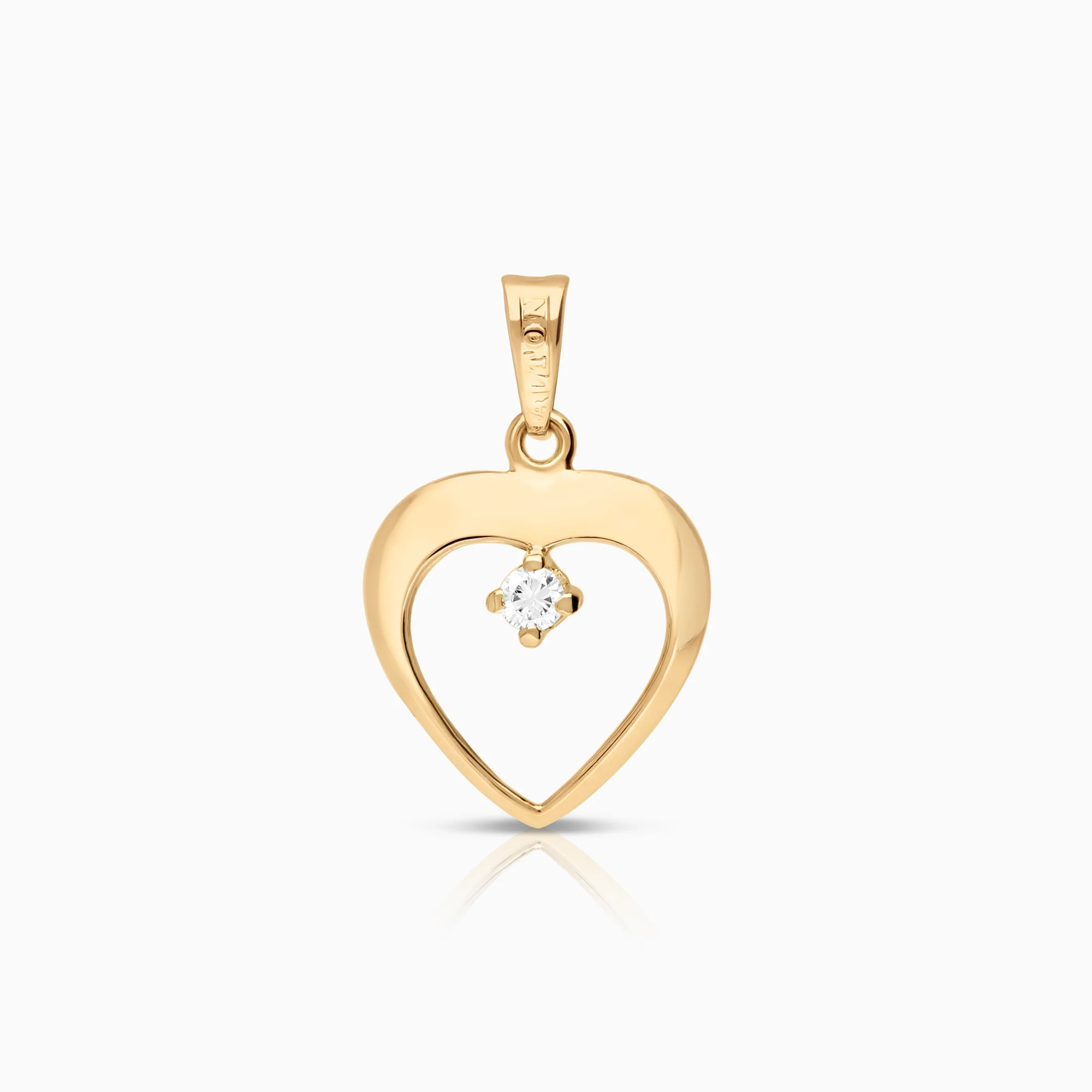 Heart pendant 0.03ct 18K gold