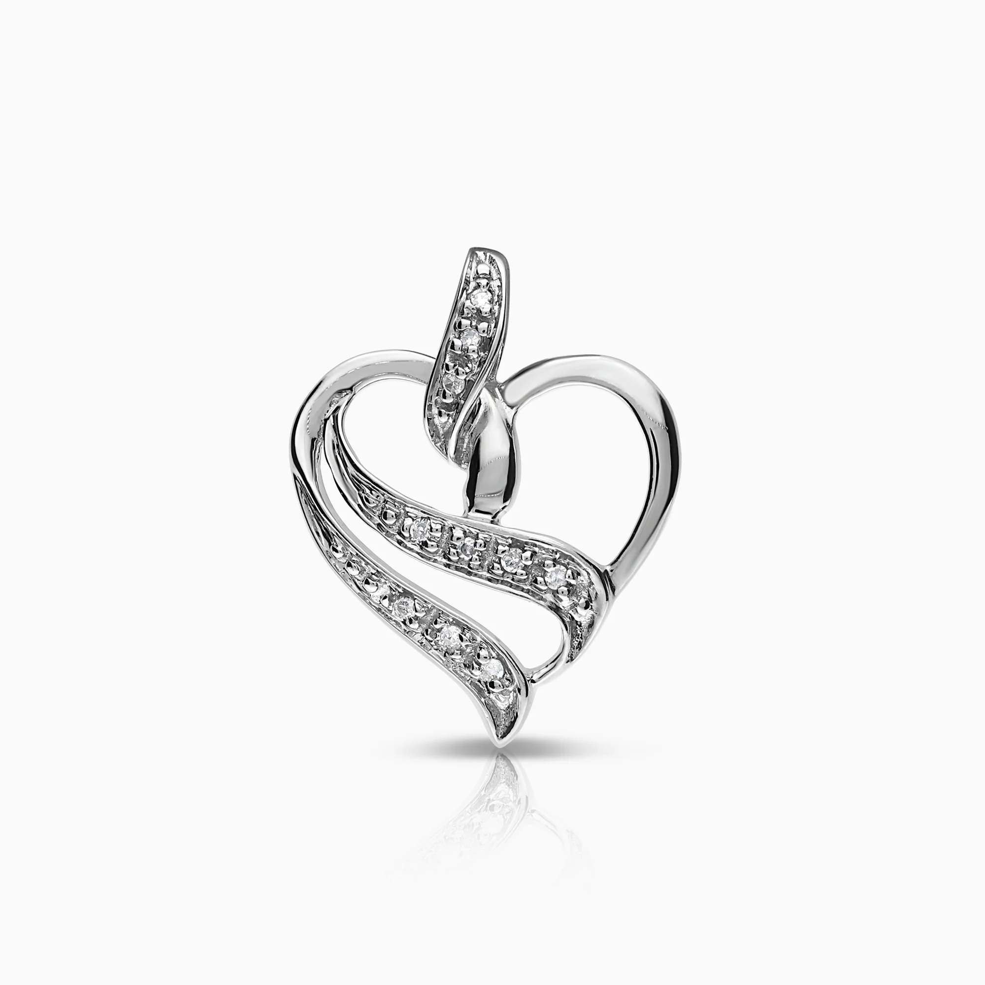 Heart pendant 0.03ct 18K white gold