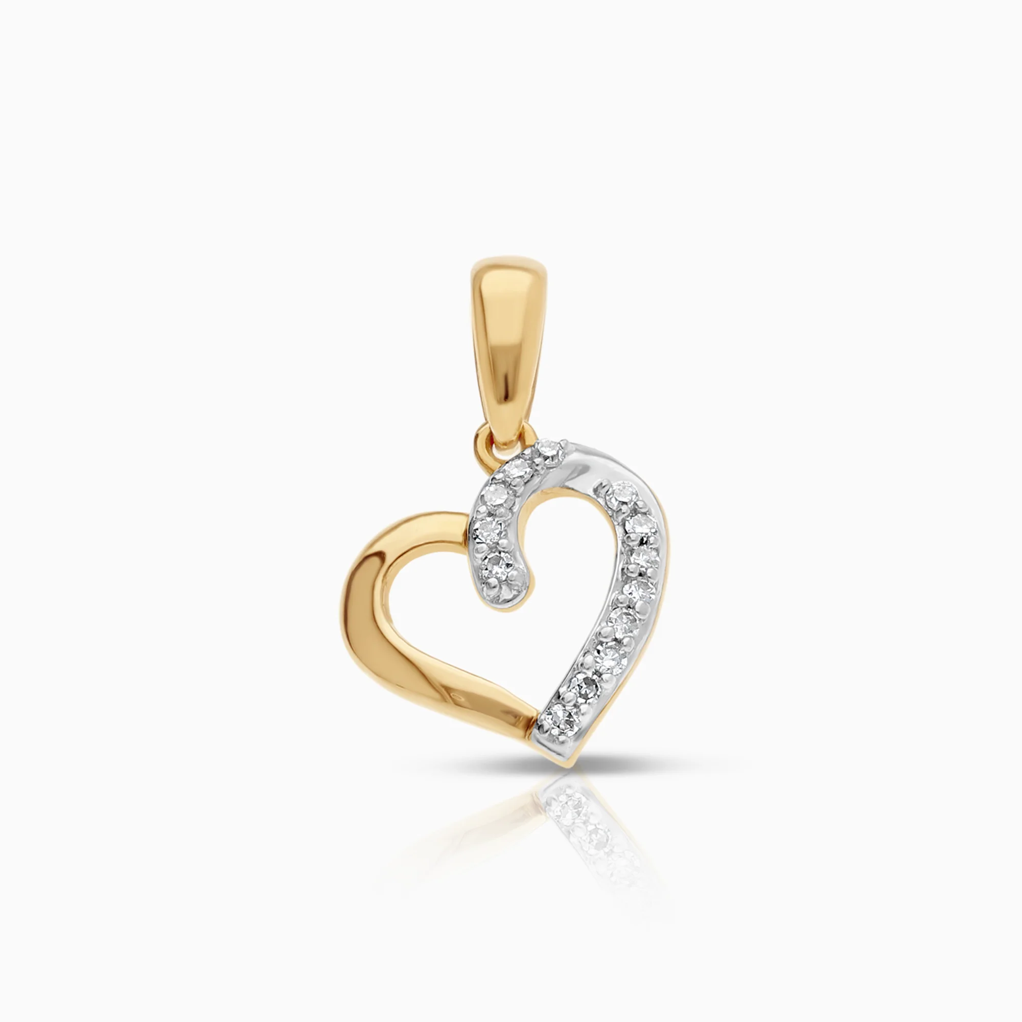Heart pendant 0.05ct 0.66g 18K gold