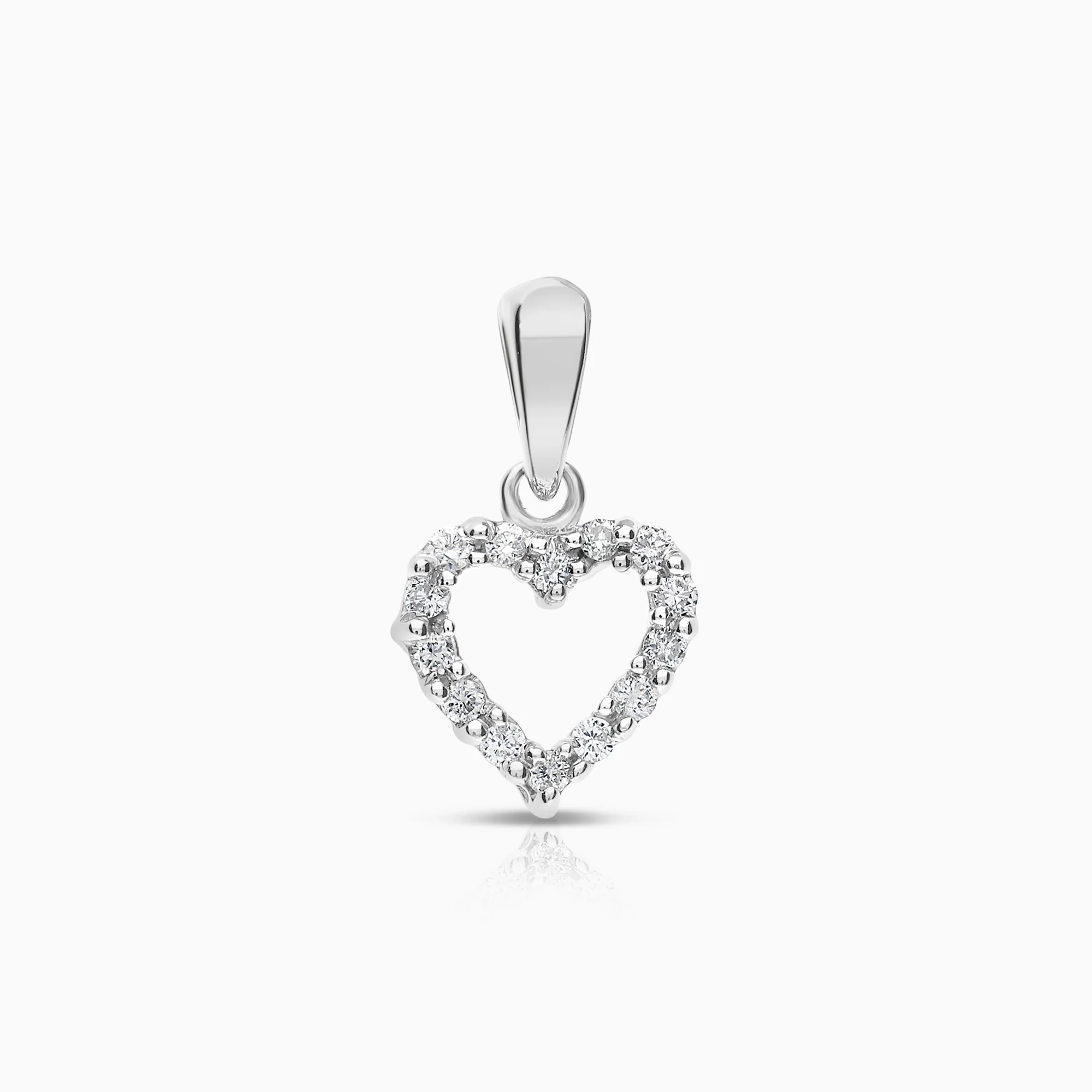 Heart pendant 0.08ct 18K white gold