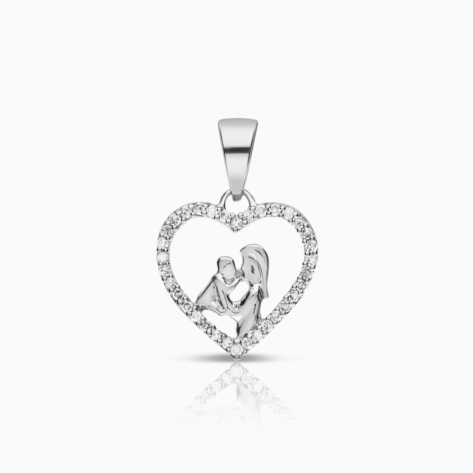 Heart pendant 0.11ct 18K white gold