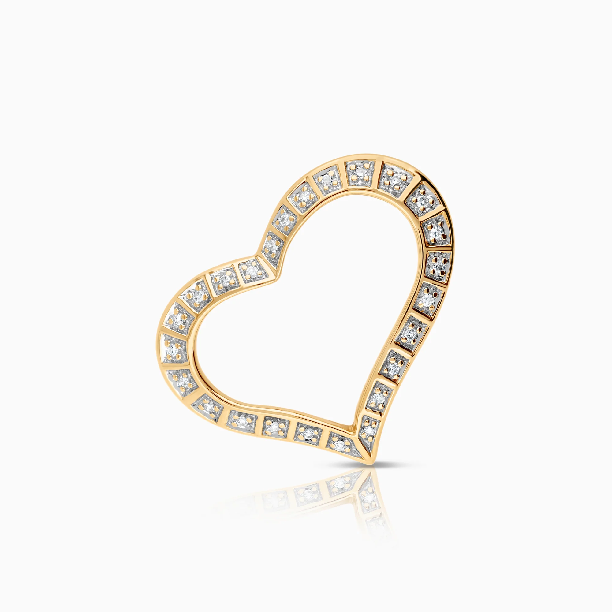 Heart pendant 0.13ct 18K gold