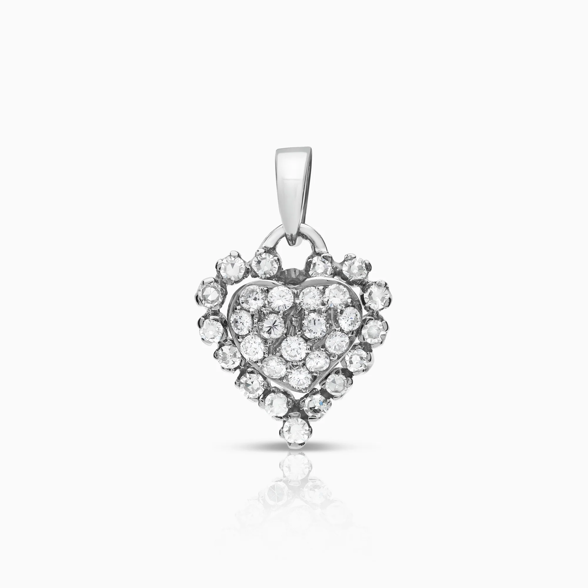 Heart pendant 0.58ct 18K white gold